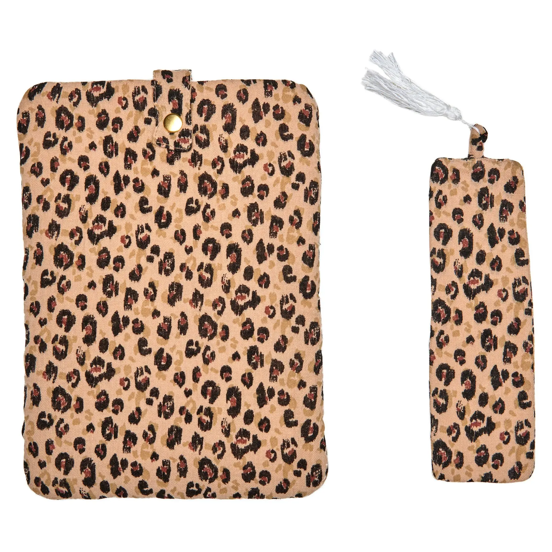 Paperback book sleeve + bookmark - leopard