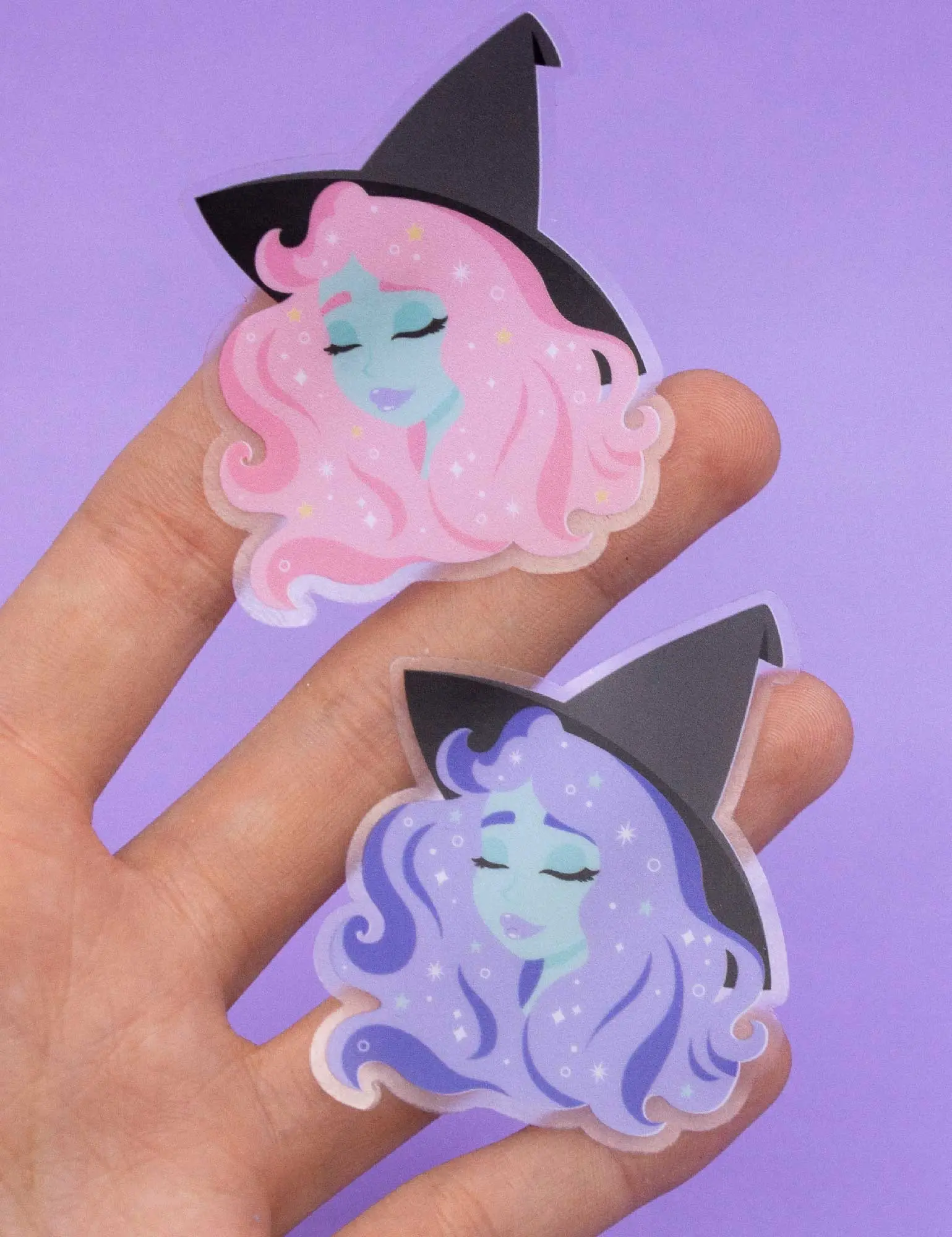Witch Stickers | Witchy Vinyl Stickers for Halloween, Cute Witch Magic Stickers for Notebook, Computer or Bottle, Esoteric Gift