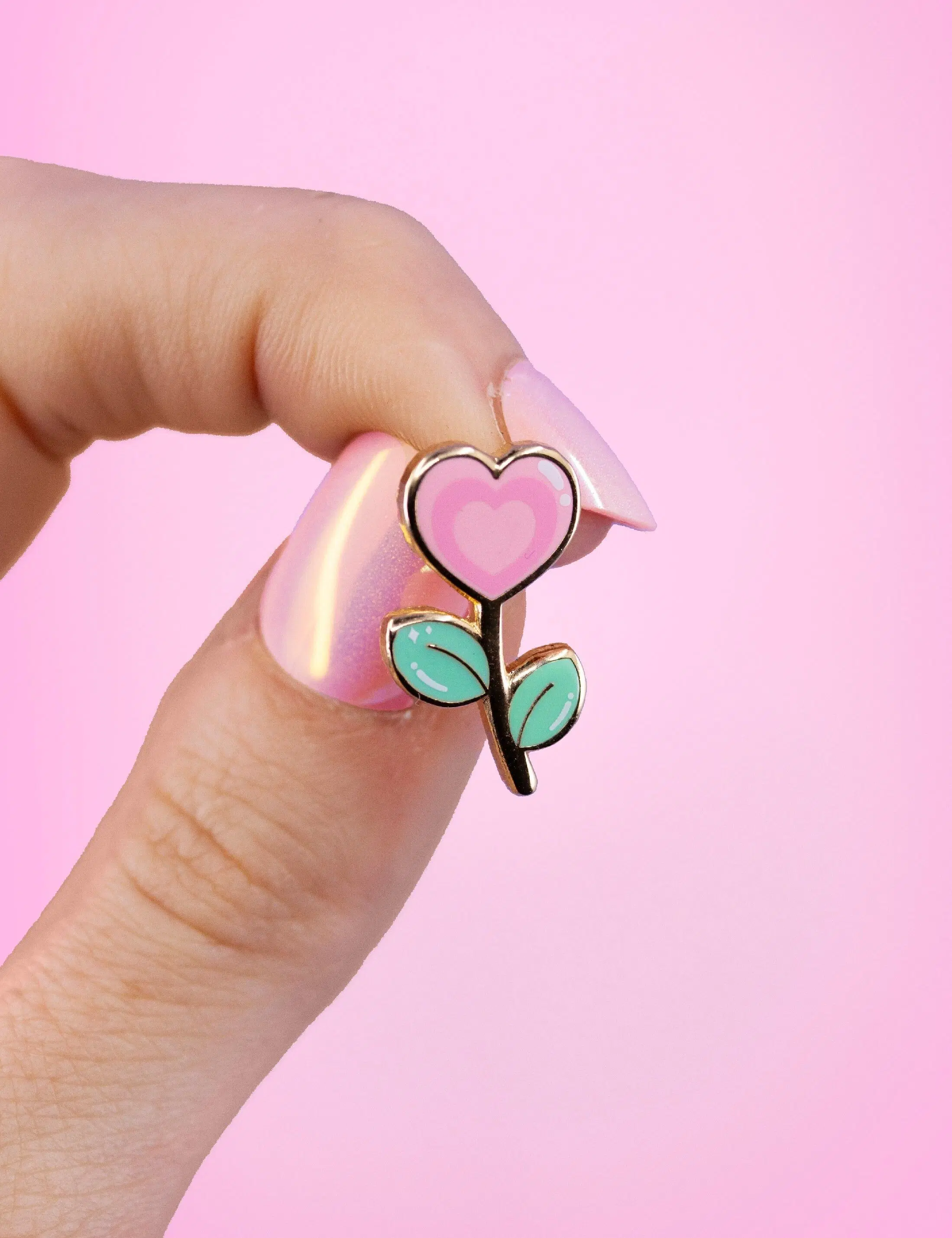 Mini Heart Flower Brooch | Shiny Valentine's Day Love Emoji Badge | Cute Brooch | Jacket Accessory | Picture Filler | BFF Gift | Fun Gift Idea