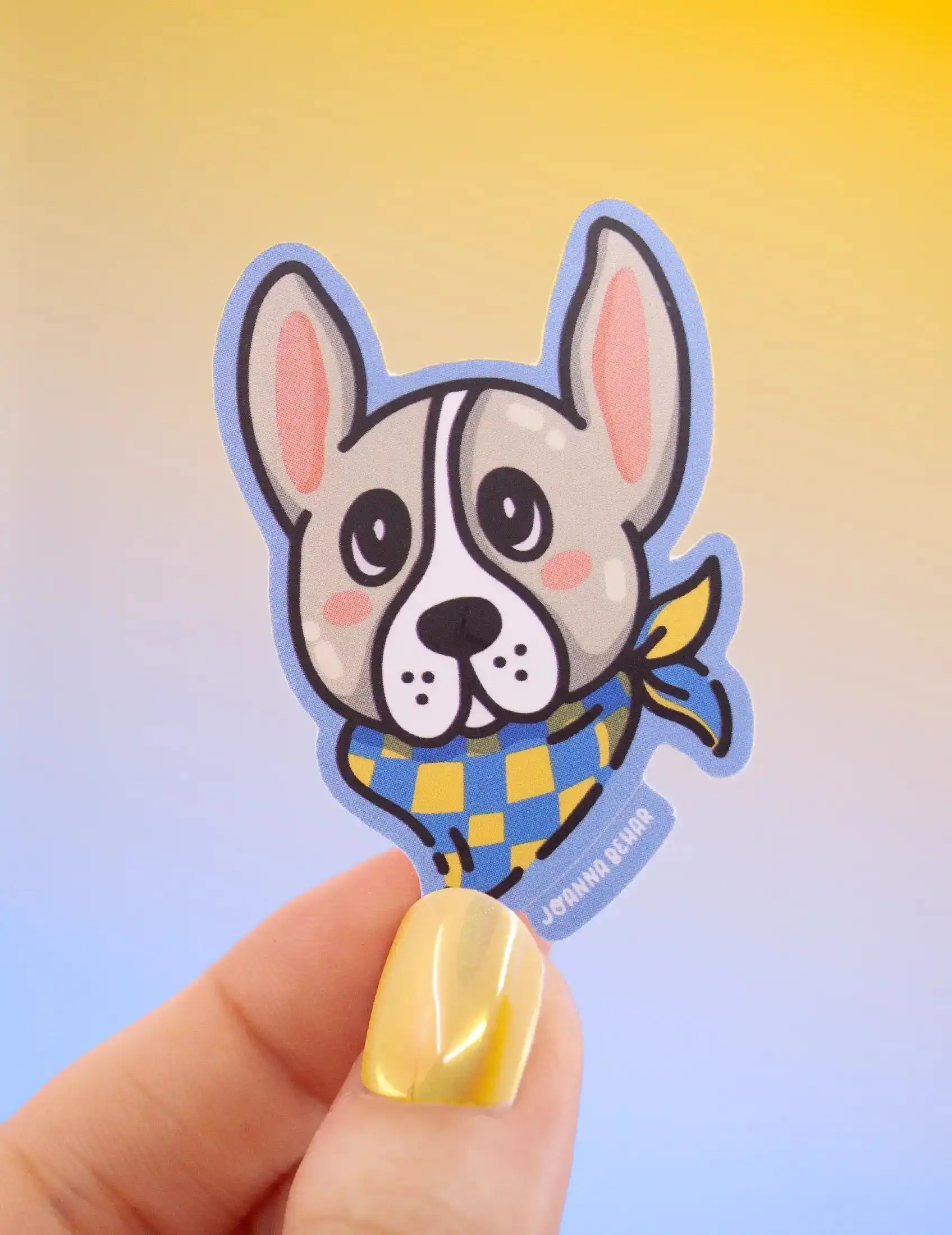 French Bulldog Vinyl Sticker – Kawaii Frenchie Sticker, Cute Dog Decal for Computer, Bottle or Notebook, Dog Lover Gift