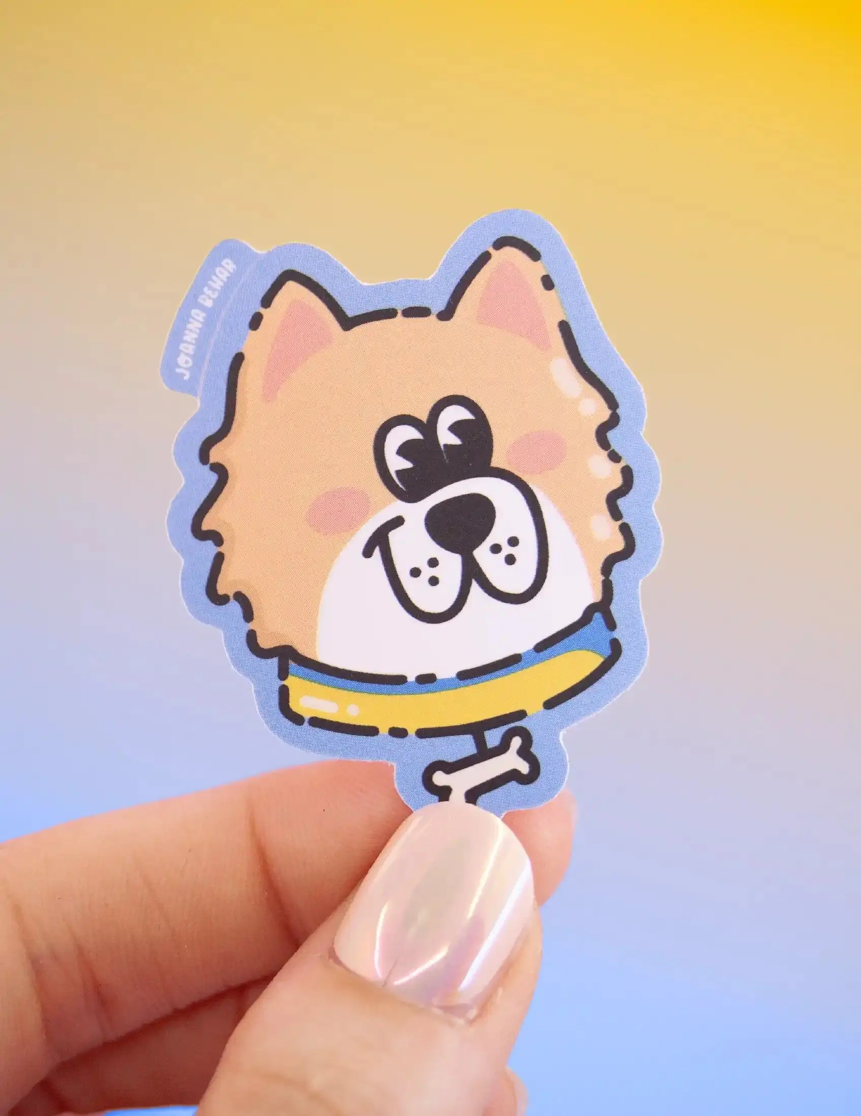 Shiba Inu Vinyl Sticker – Japanese Kawaii Dog Sticker, Decal for Computer, Bottle or Notebook, Dog Fan Gift