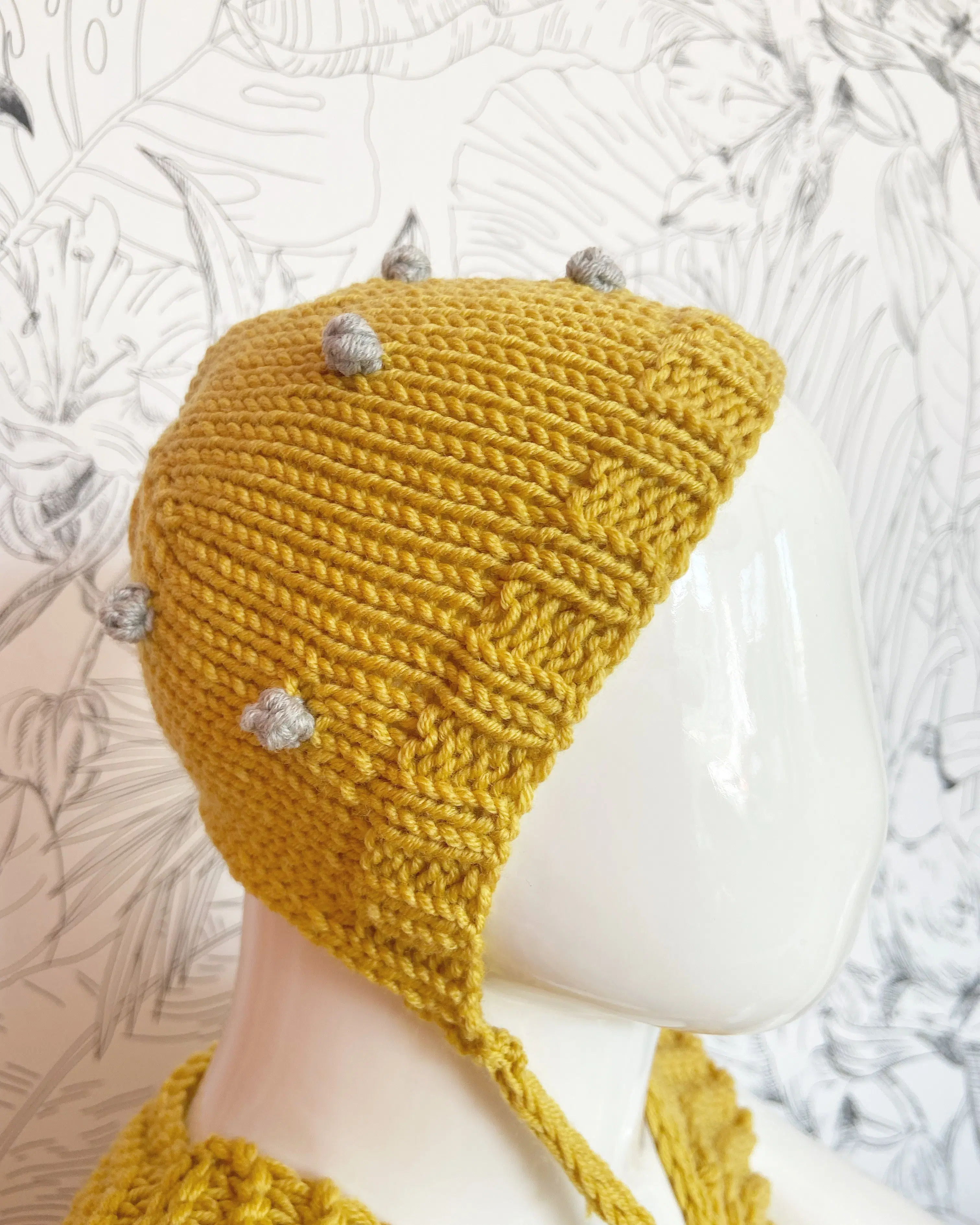 Baby wool hat-Béguin Pop Mustard Yellow
