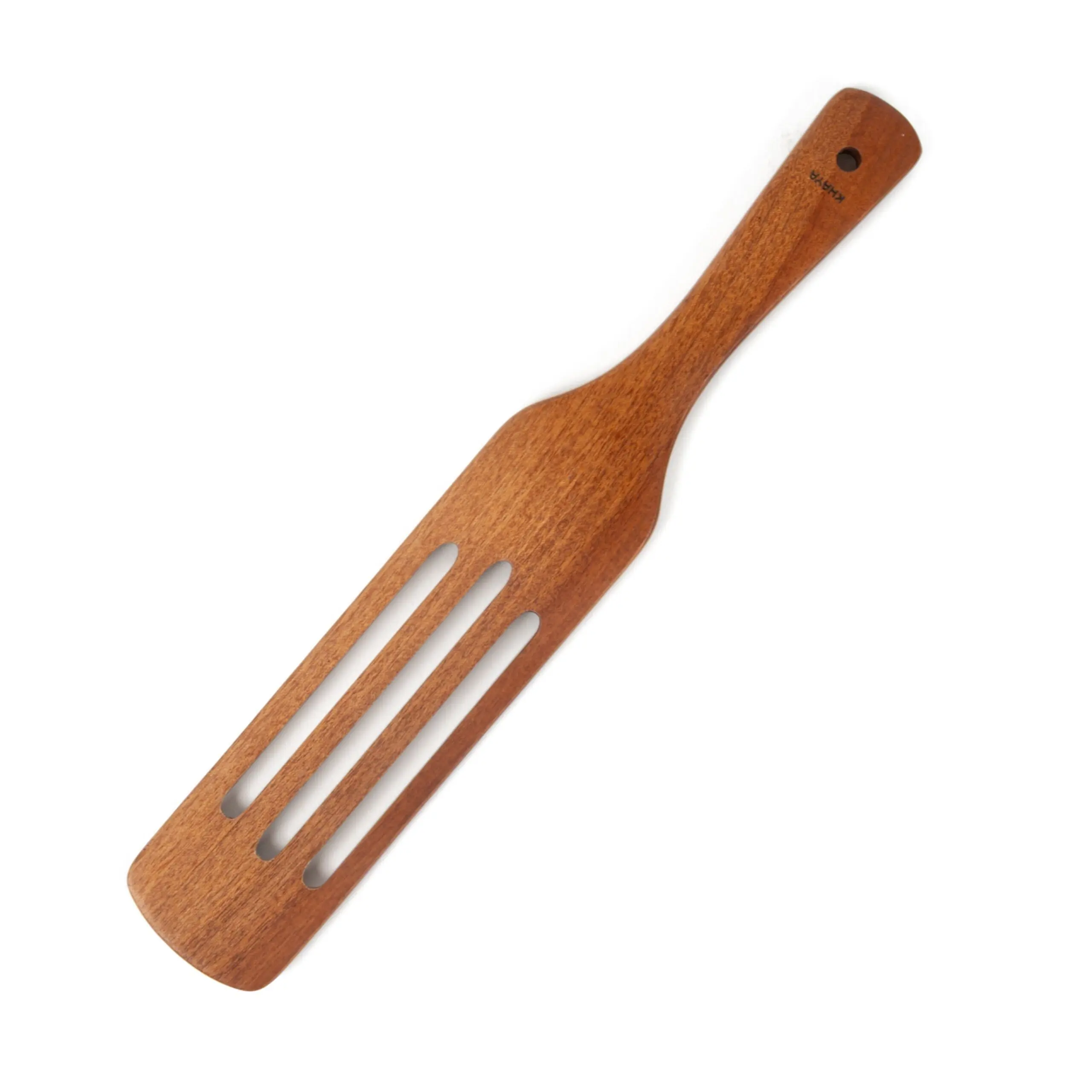 Slotted Spatula - Handmade - Khaya Wood - Eco-friendly