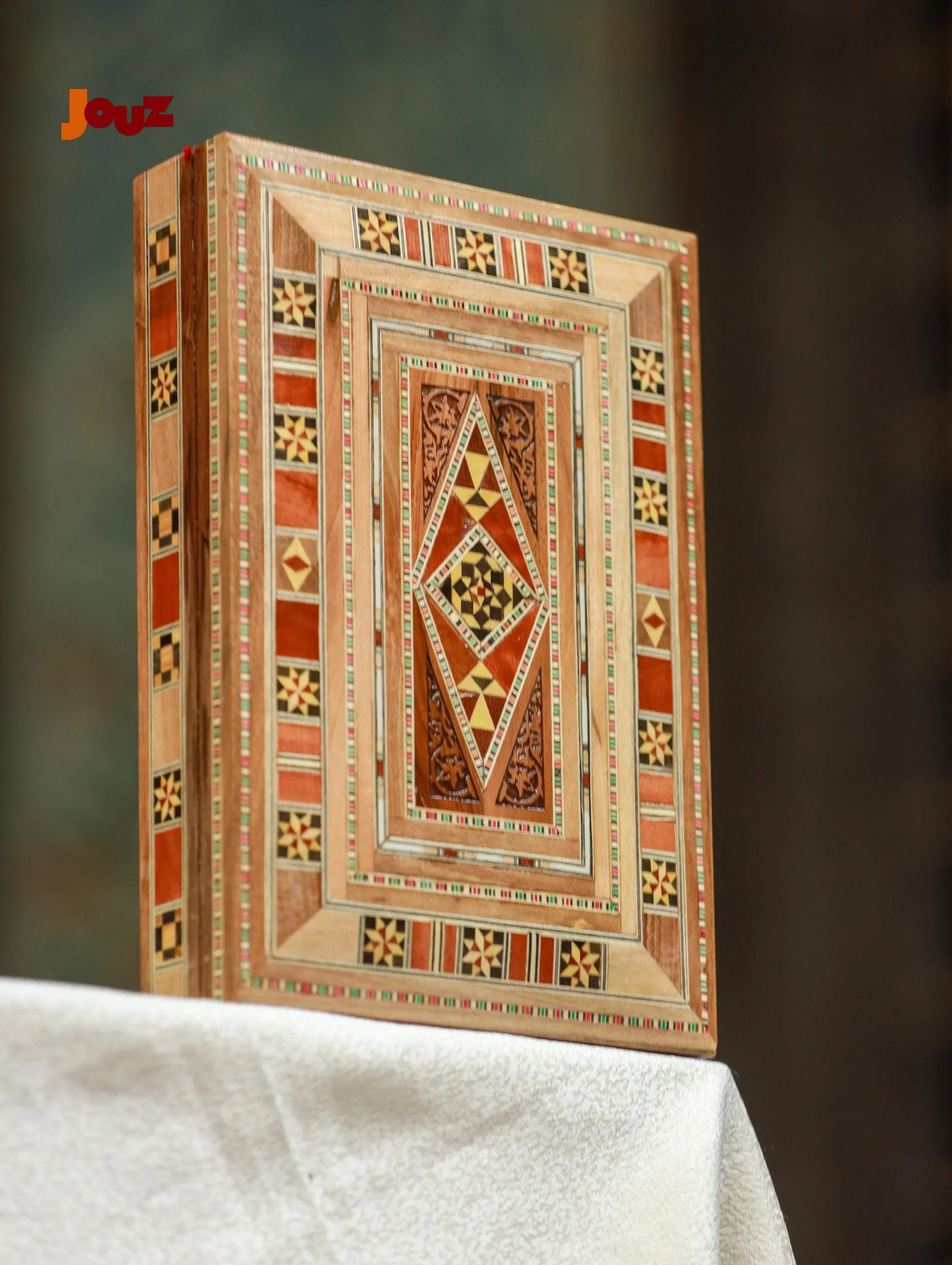 Handcrafted Decorative Mosaic Wood Box - Jewelry Trinket Storage - Wedding Gift, Anniversary Present - Artisan Made