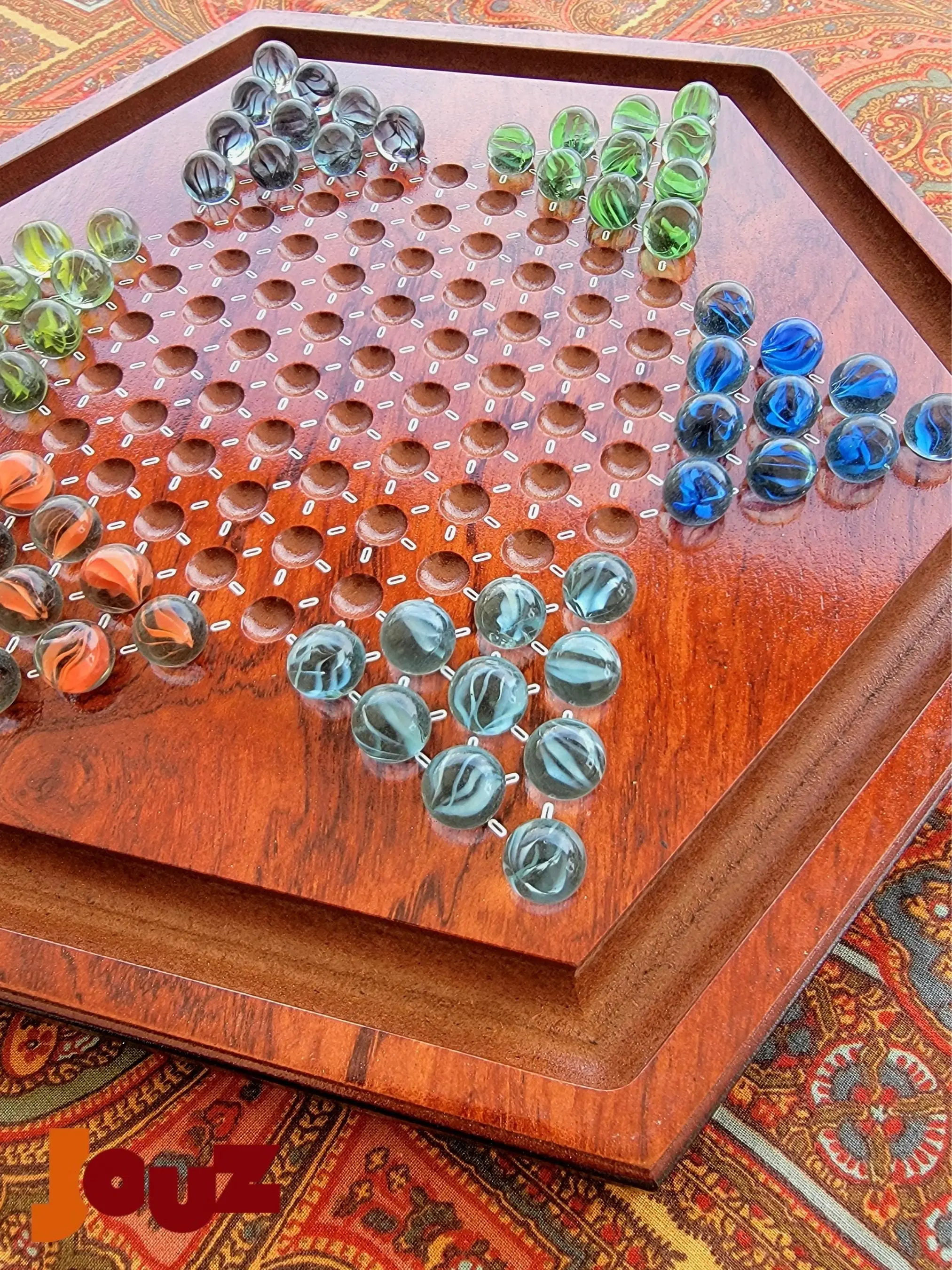 Sternhalma Game - Chinese Checkers/Chinese Checkers Board Set - Wooden Marble Strategy Game for Kids & Adults - 6 Player Classic