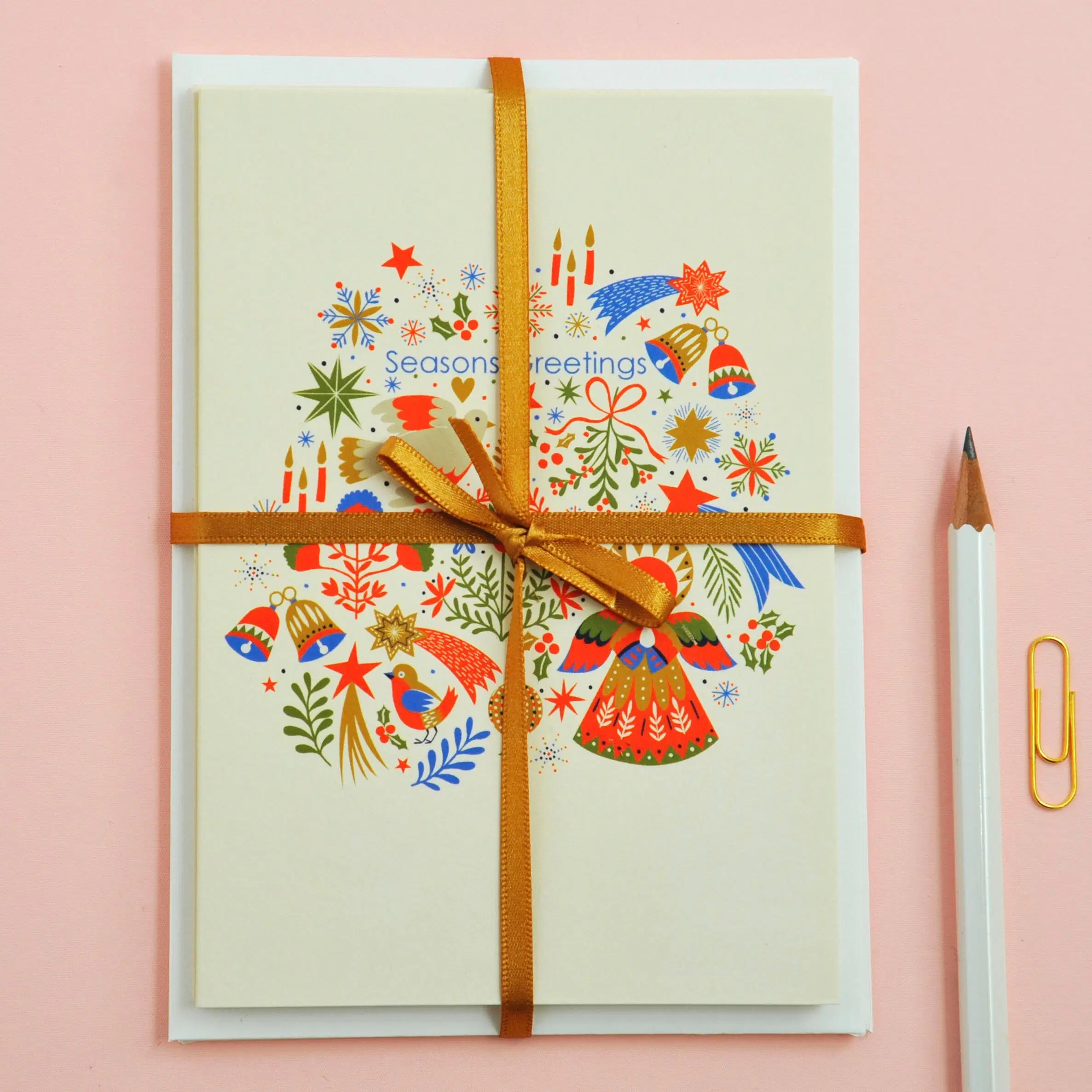 Seasons Greetings – Pack of 6 Illustrated Christmas Cards