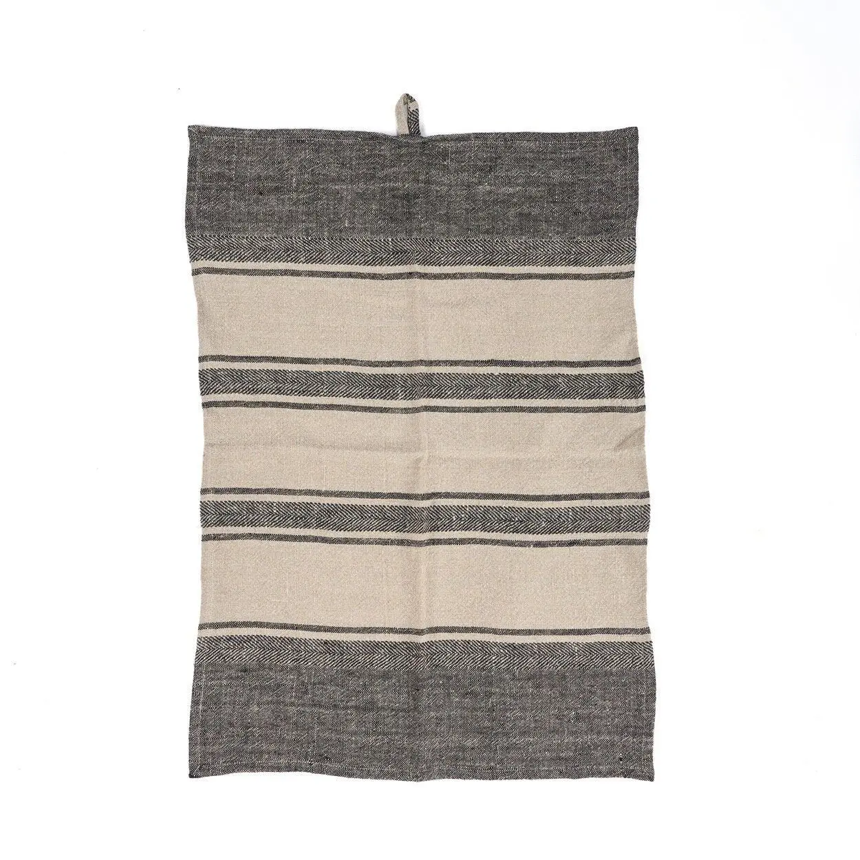 The Linen Smudge Kitchen Towel - Natural Black - 50x70