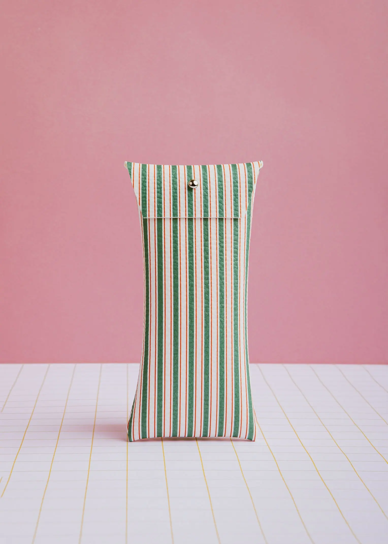 Green Stripes Glasses Case