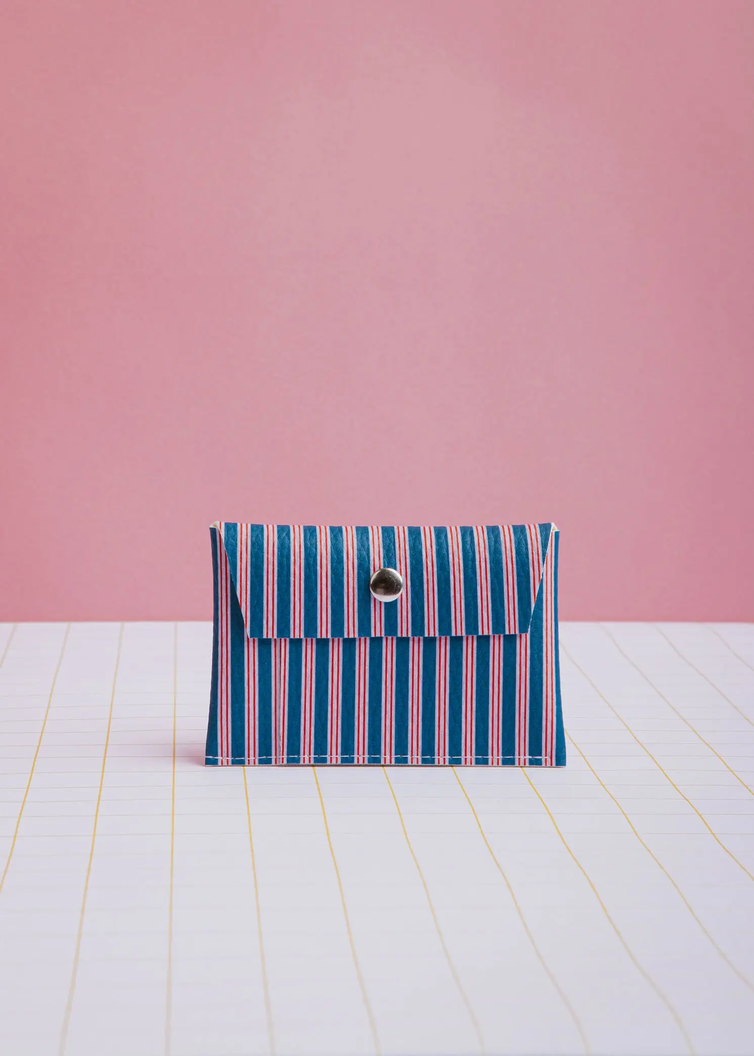 Dark Blue Striped Card Holder