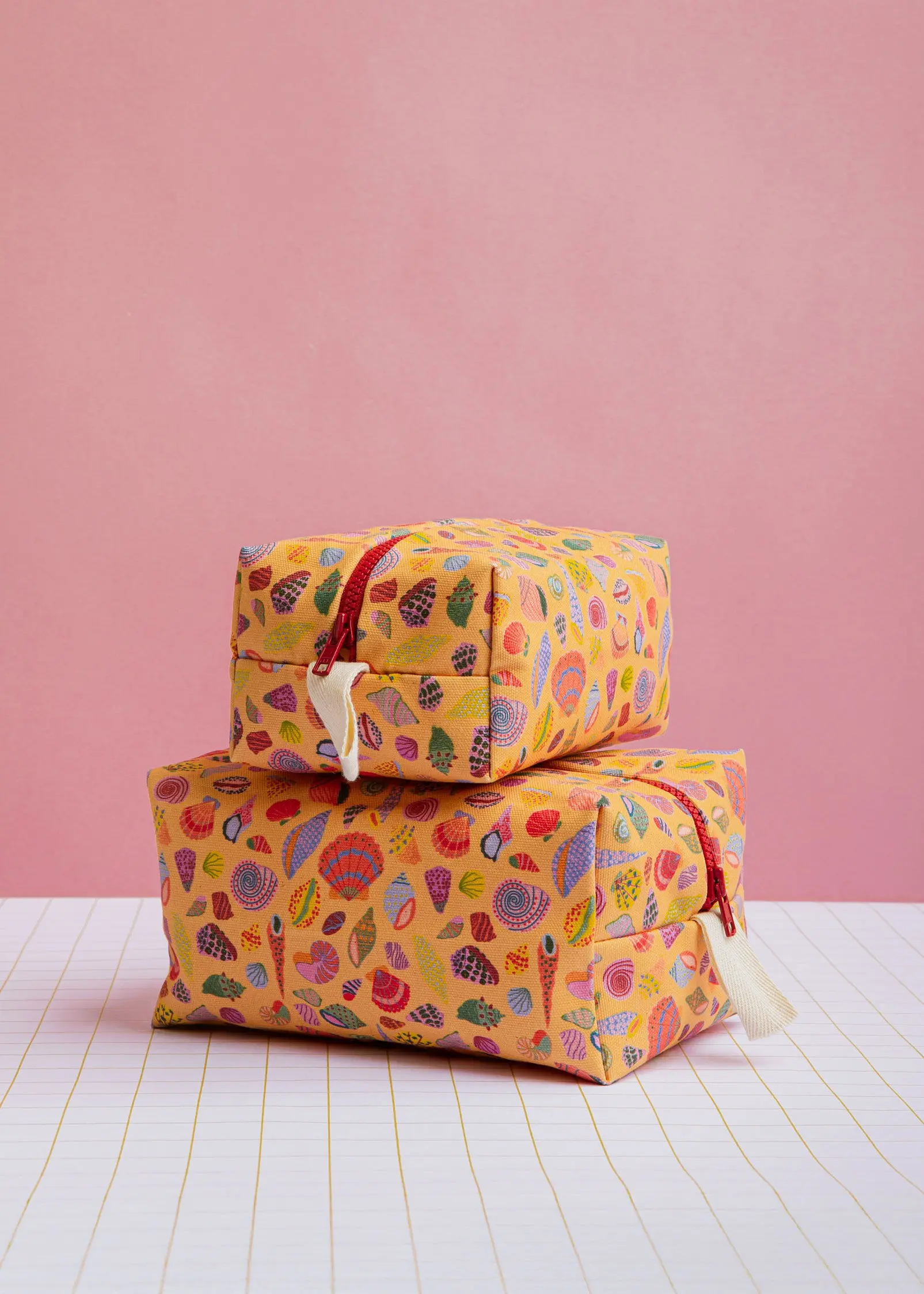 Orange Shells Toiletry Bag