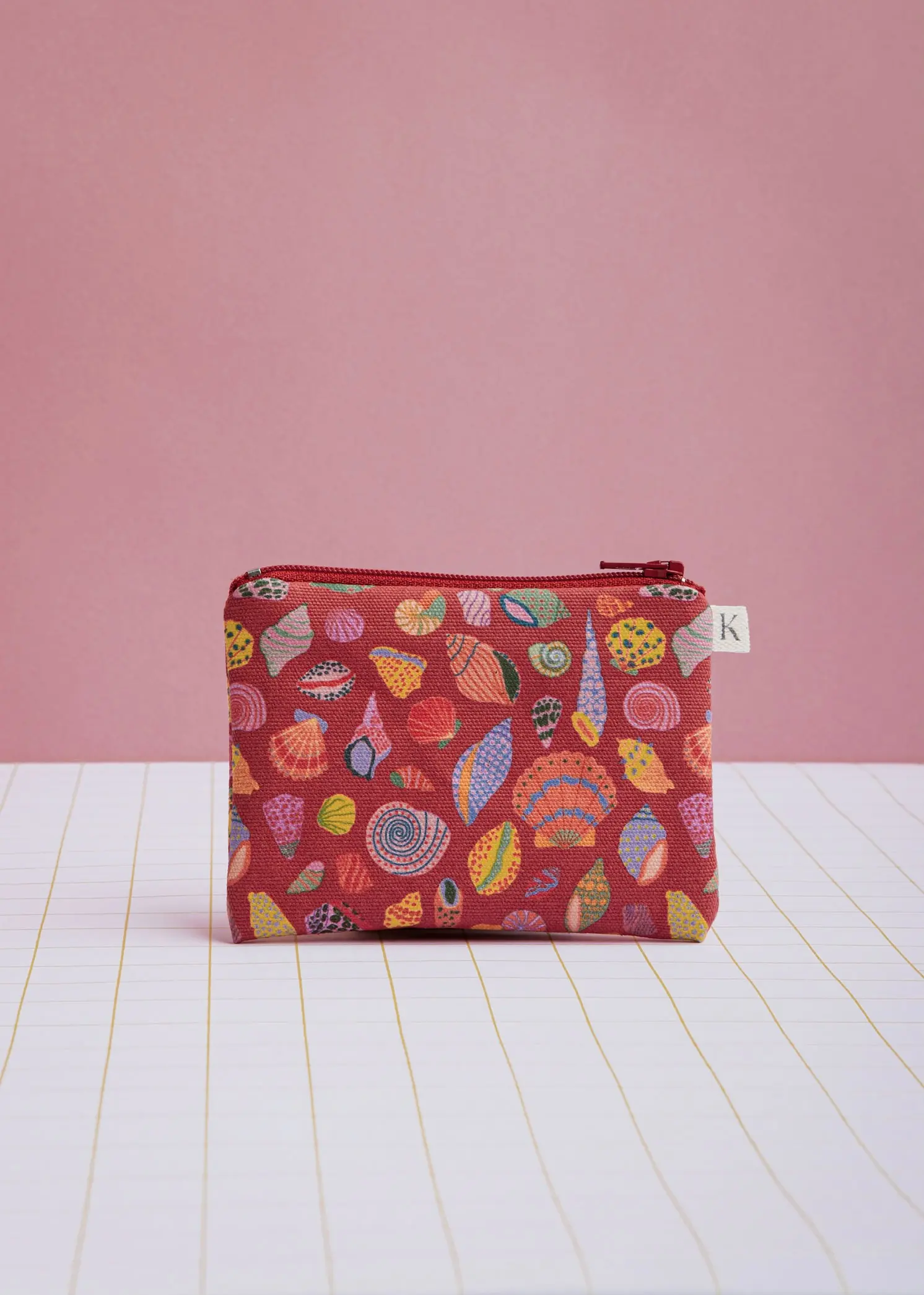 Dark red shell purse