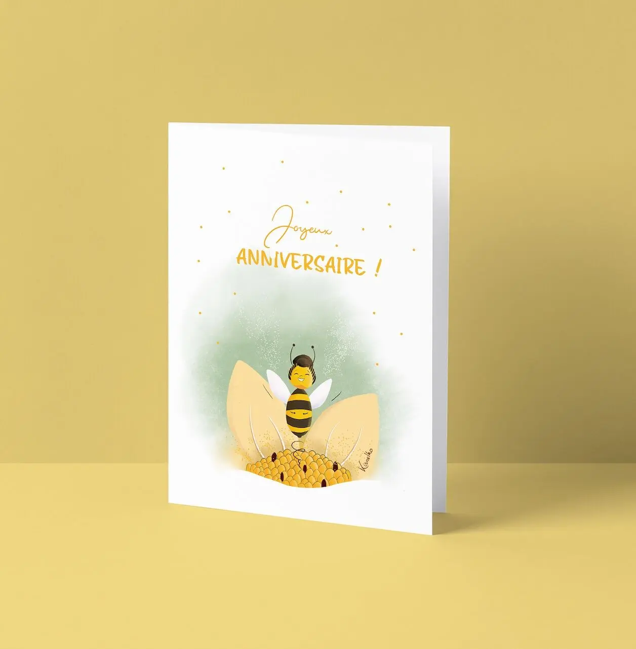 Carte d'anniversaire - abeille