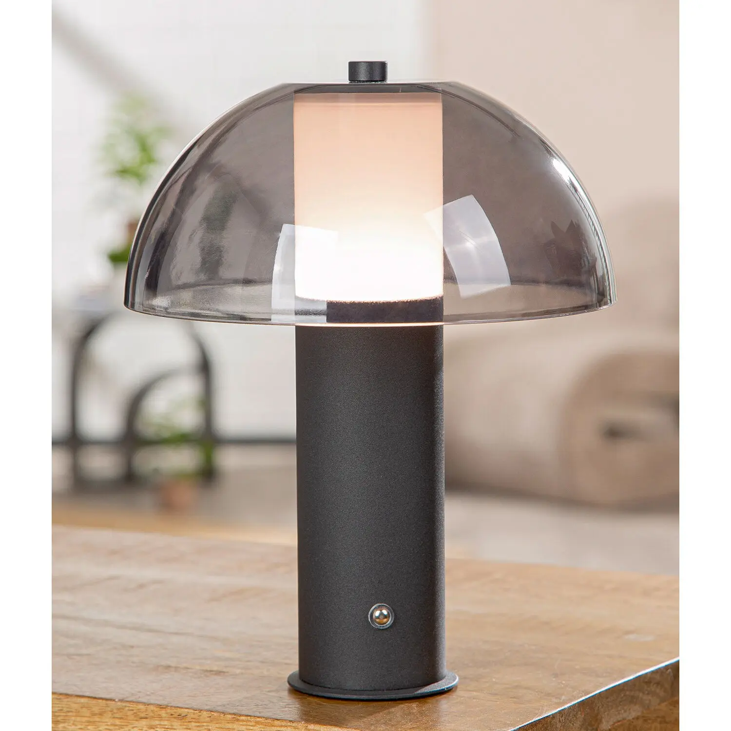 Table lamp (LED) Mushroom Trieste black H. 25 cm