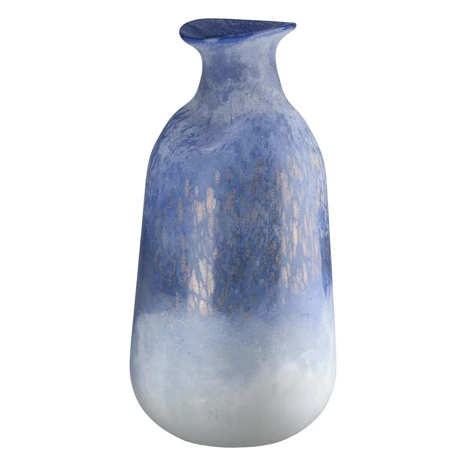 Kaufen Sie Vase, gestreift, blau/weiß gestreift Porzellan, 23x23x30 cm Handbemalt zu Großhandelspreisen