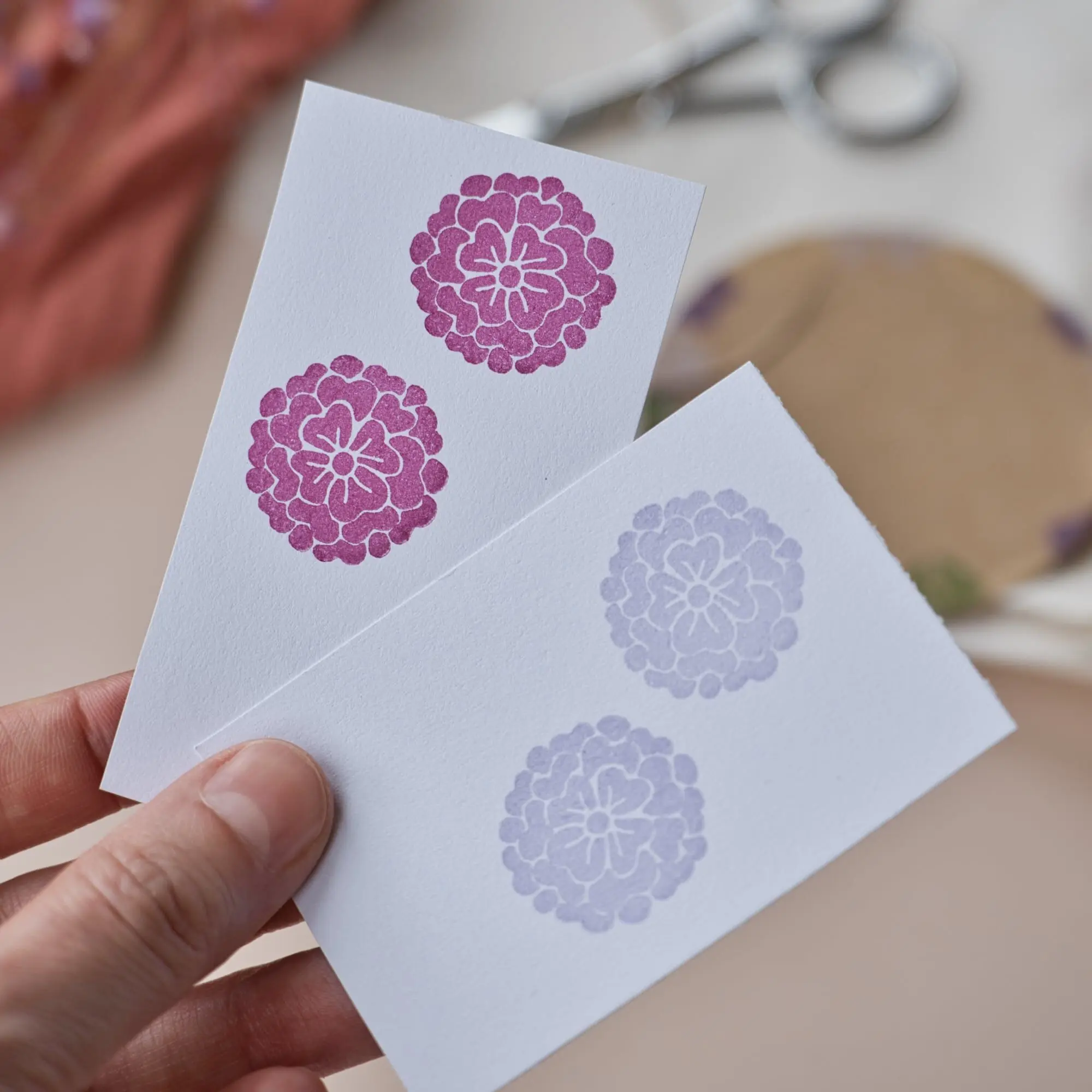 Peony Flower Wooden Stamp for Floral Paper Crafts - 2.5 cm