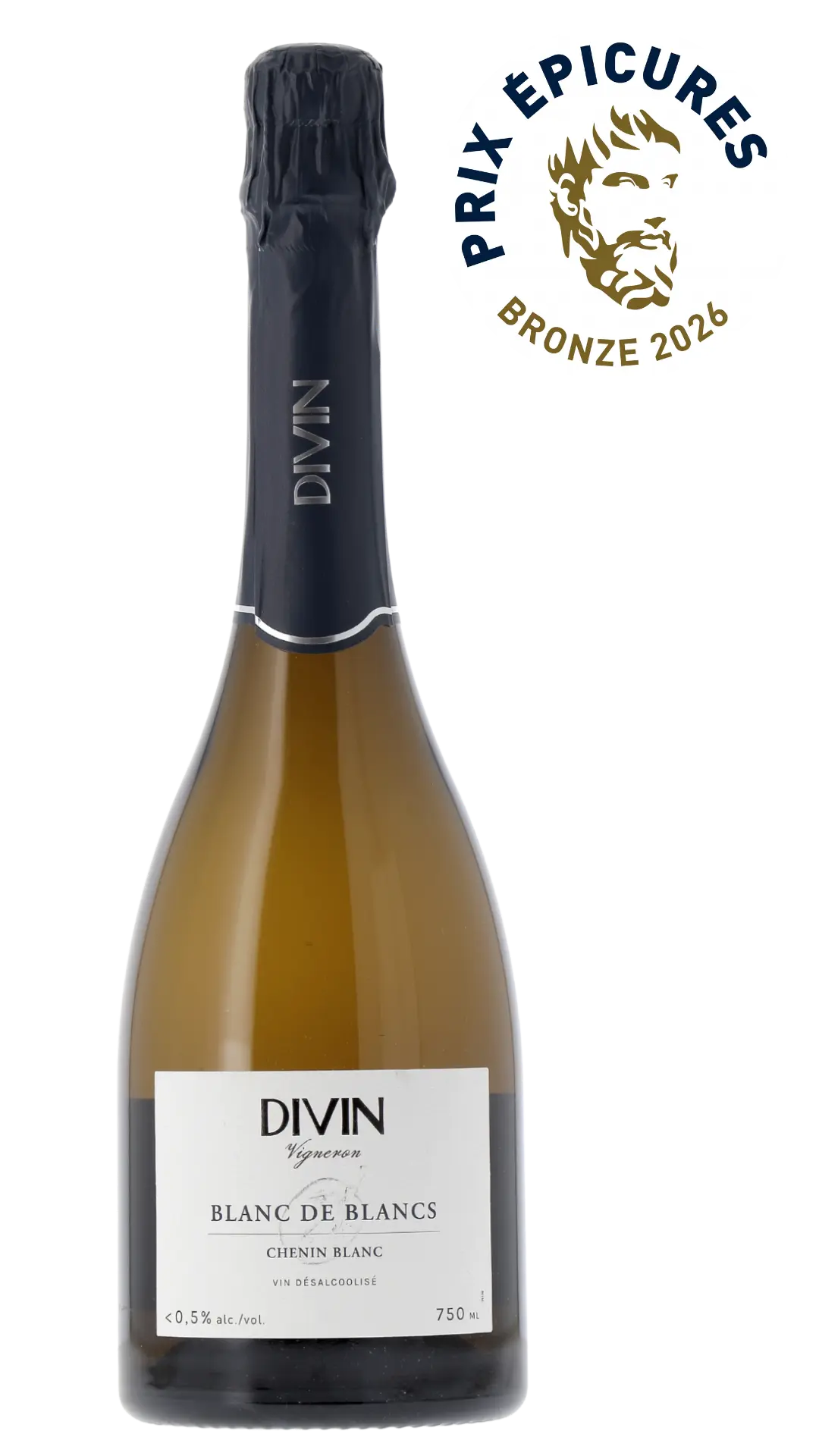 DIVIN Vigneron Blanc de Blancs Sparkling 0.5% - Alcohol-free wines - 2026 Bronze Epicure Award