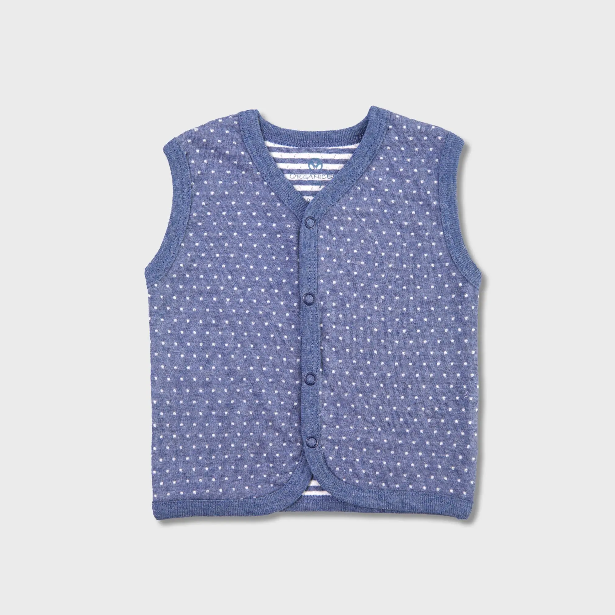 OrganicEra Organic Baby Vest , Indigo Melange