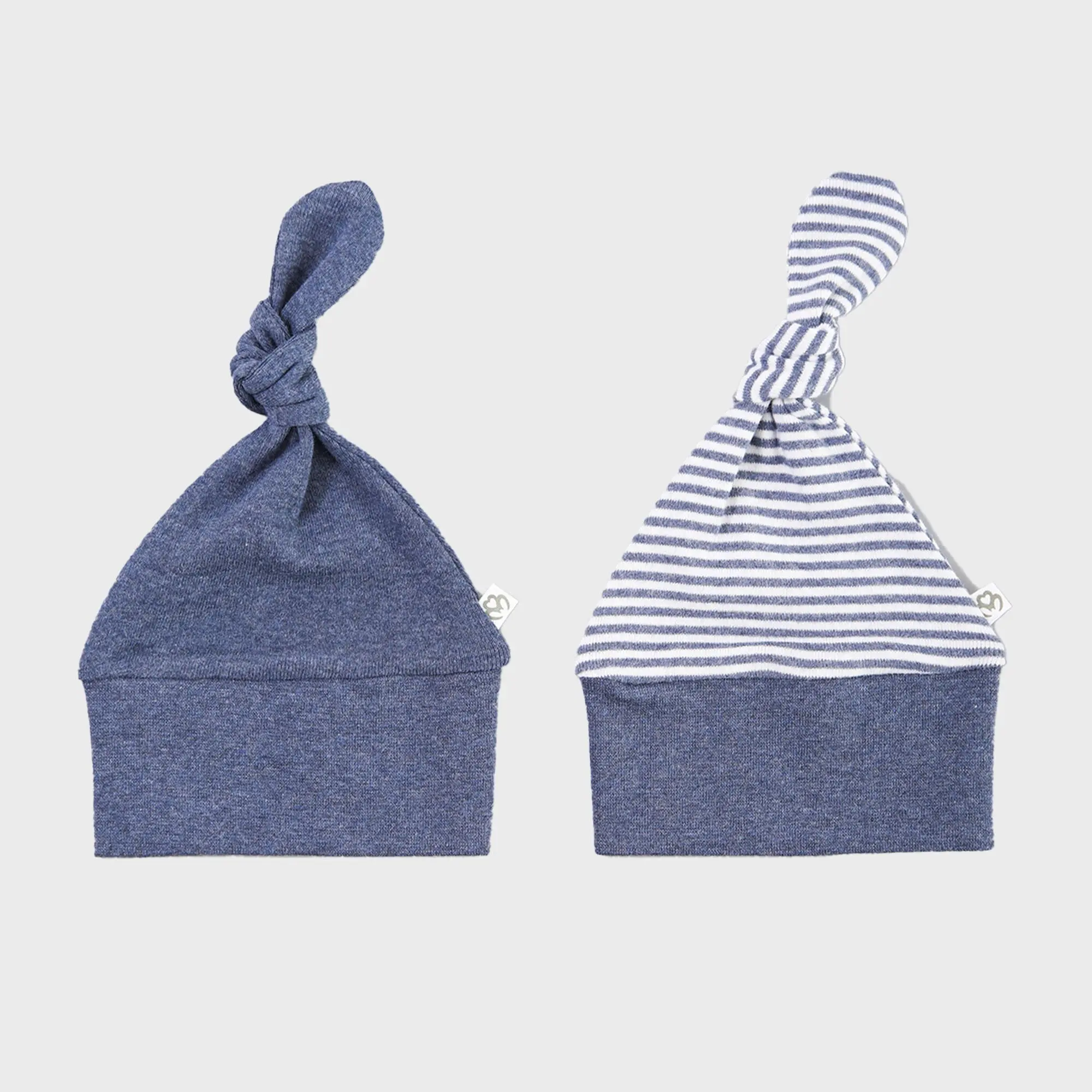 OrganicEra, Organic Newborn Hat, Set of 2 pcs, Indigo Melange
