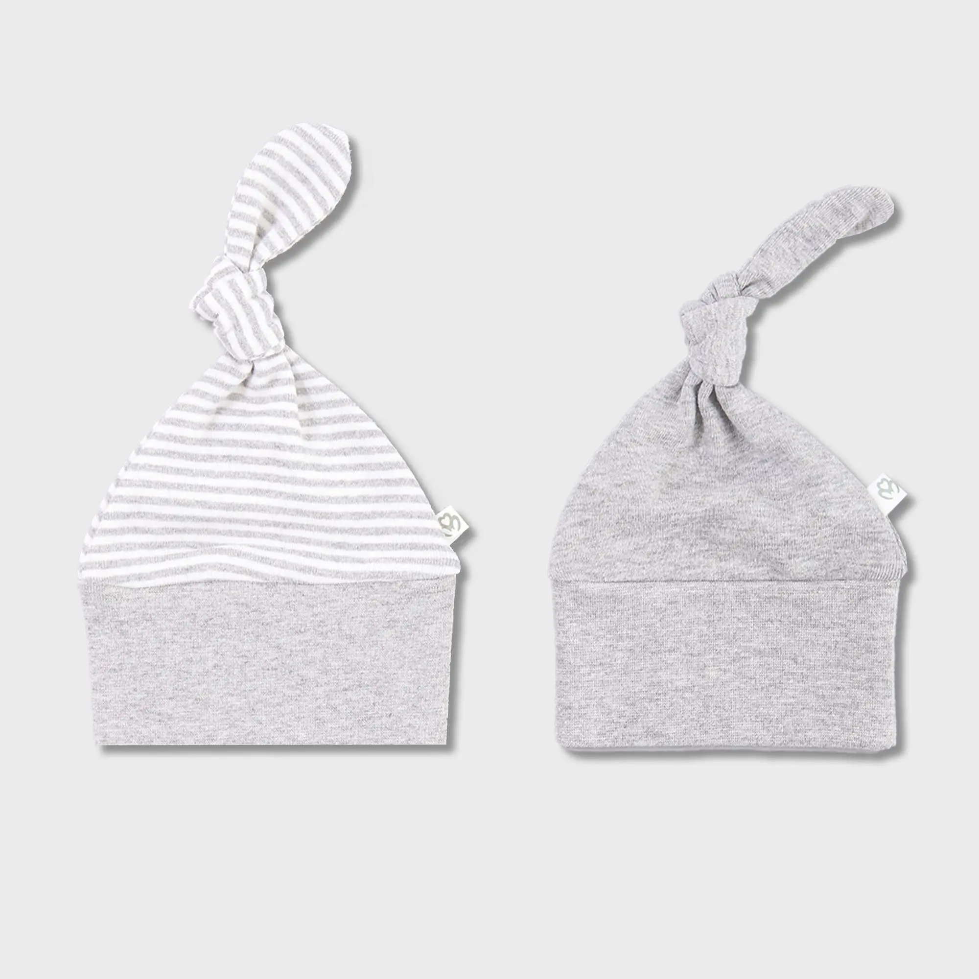 OrganicEra, Organic Newborn Hat, Set of 2 pcs, Gray Melange