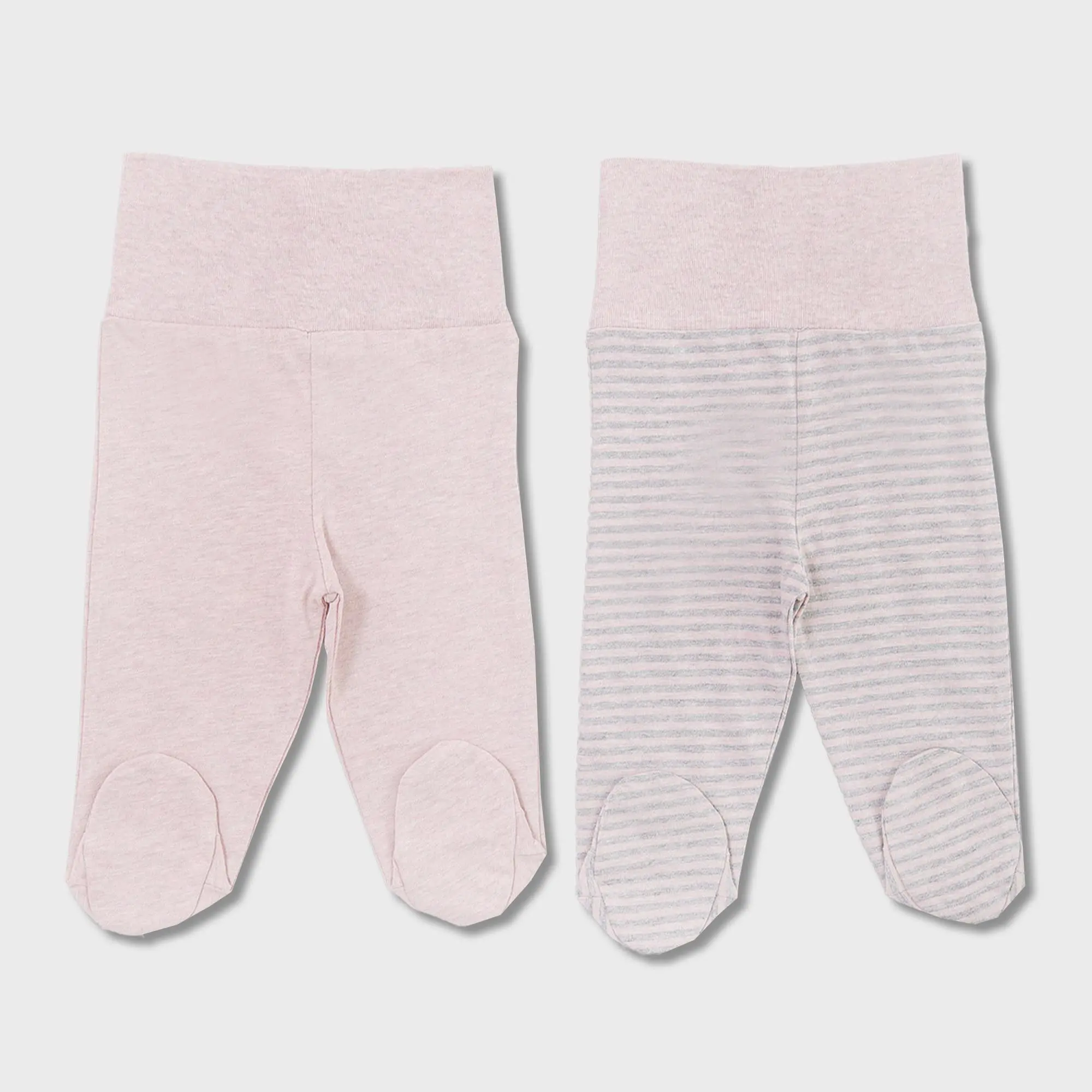 OrganicEra Organic Baby Footed Pants, 2 pcs set, rose melange