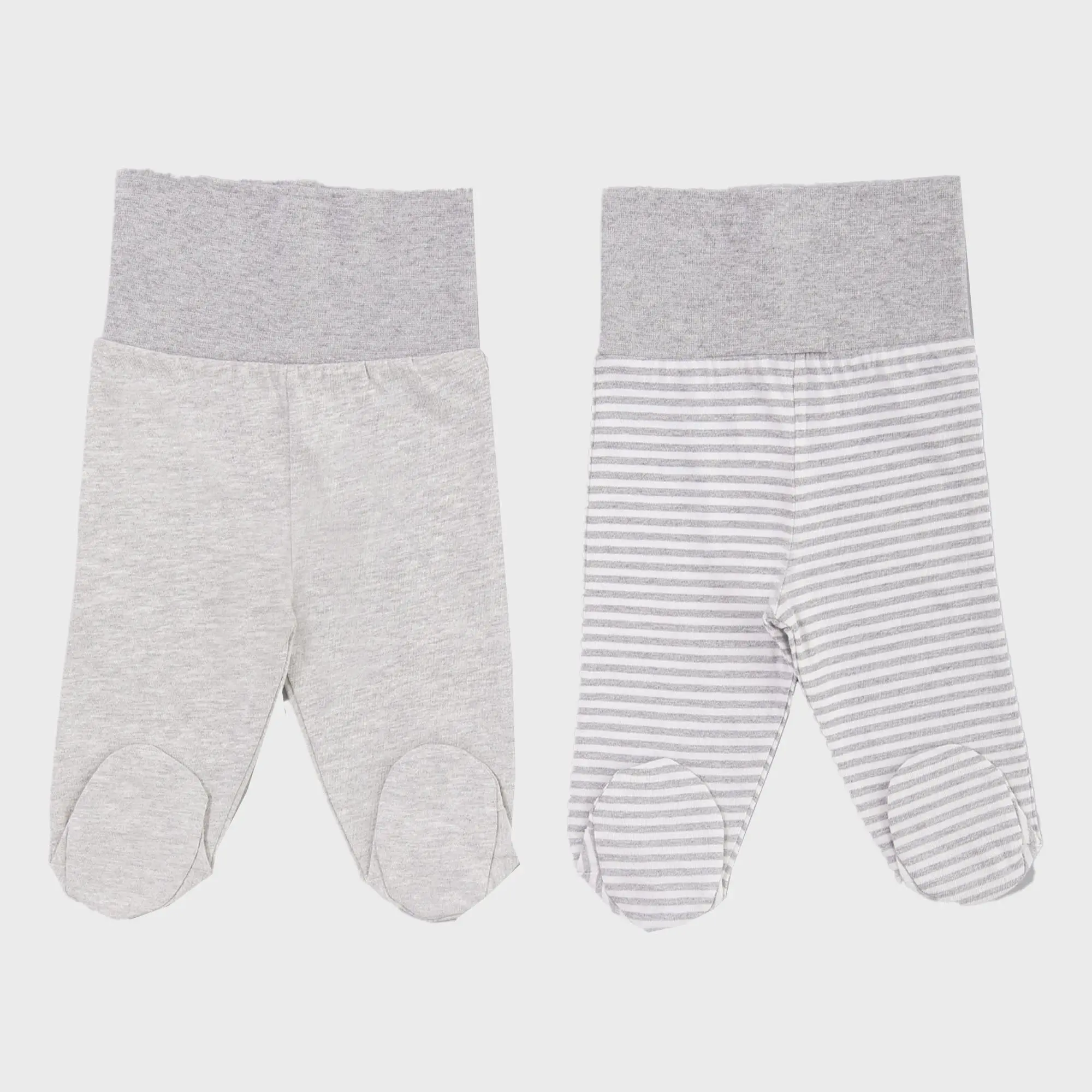 OrganicEra Organic Baby Footed Pants, 2 pcs Set, Gray Melange