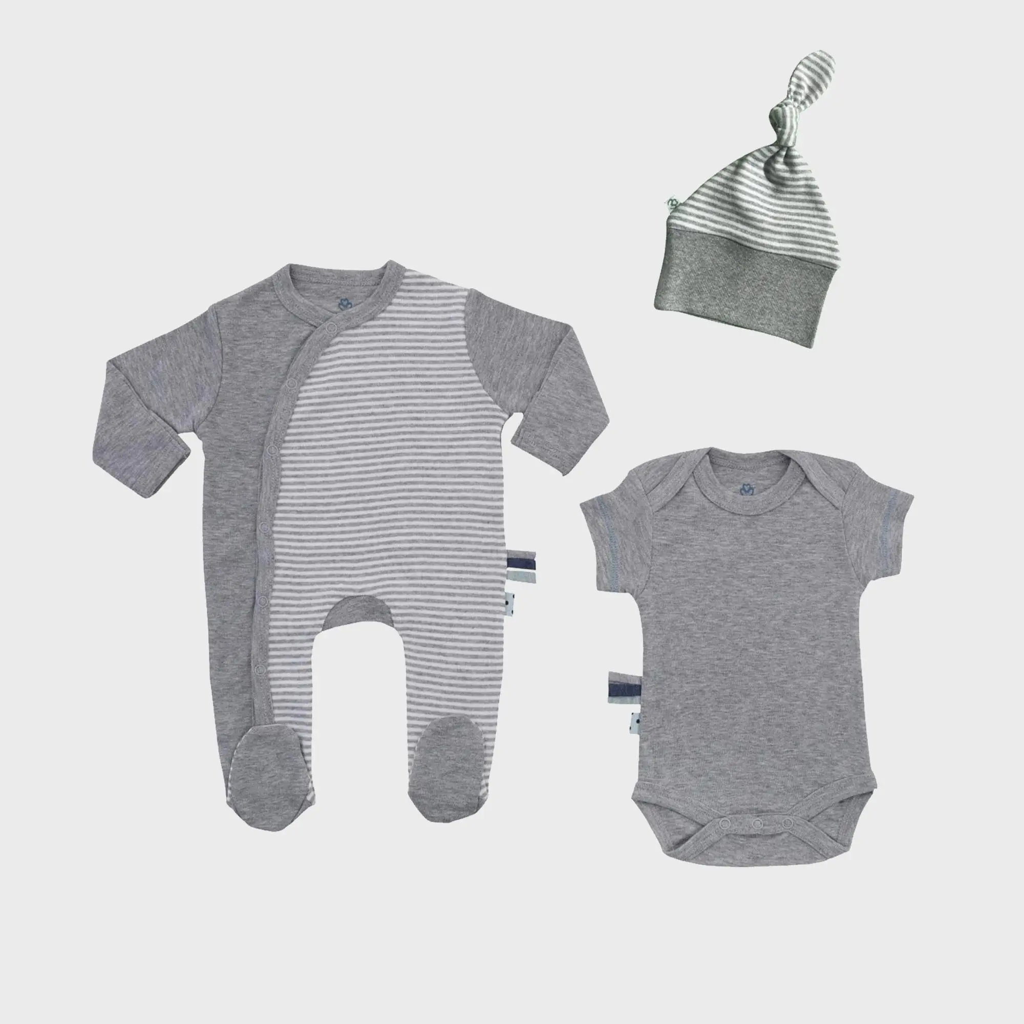 OrganicEra Organic Newborn Nursing Set, 3 pcs Set, Gray Melange