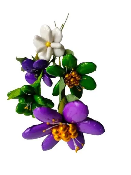Green and purple bouquet in chocolate dragees