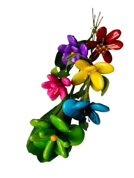 Multicolored bouquet of chocolate dragees