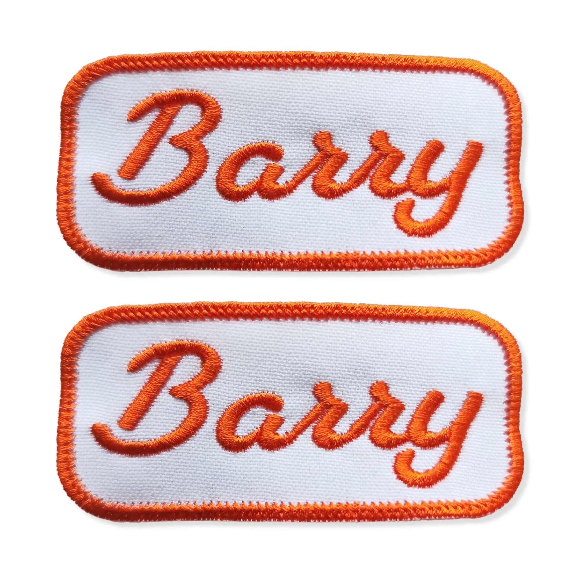 Personalised embroidered name patch for uniform 9 cm, classic employee badge oval or rectangular