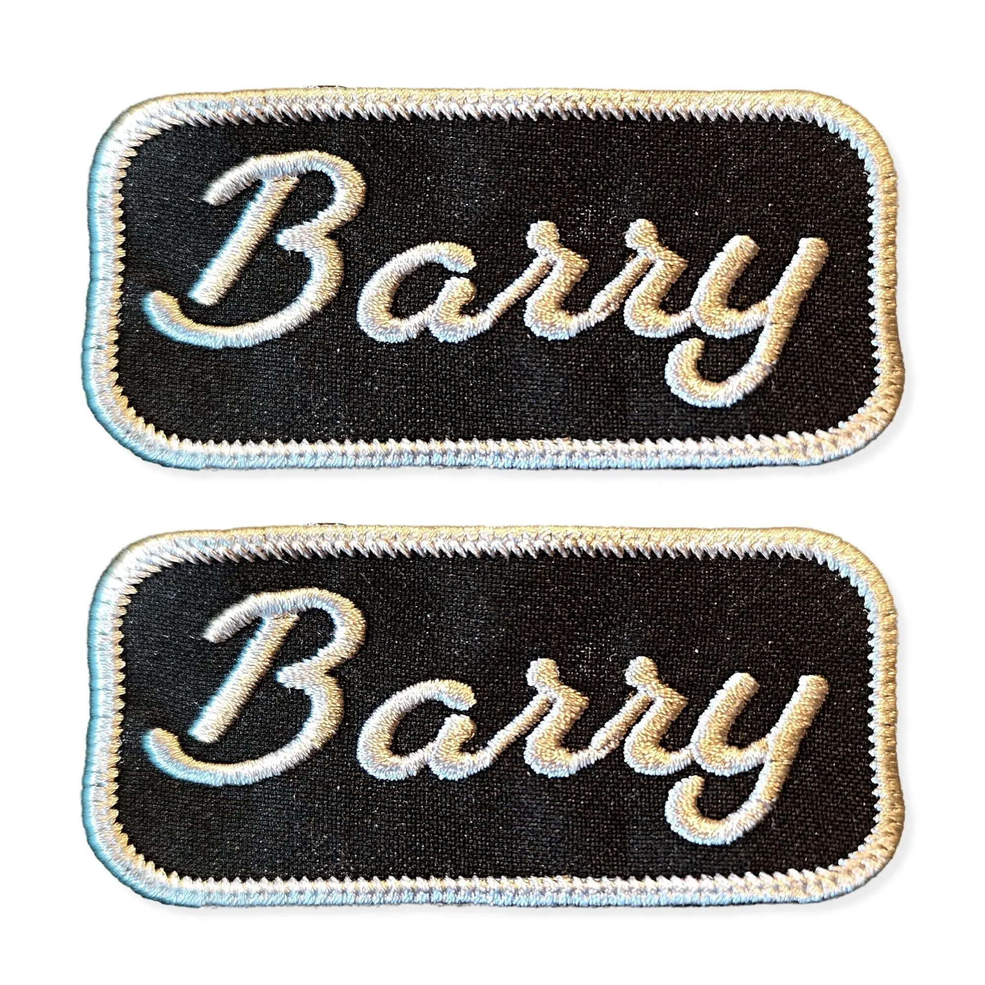 Personalised embroidered name patch for uniform 9 cm, classic employee badge oval or rectangular