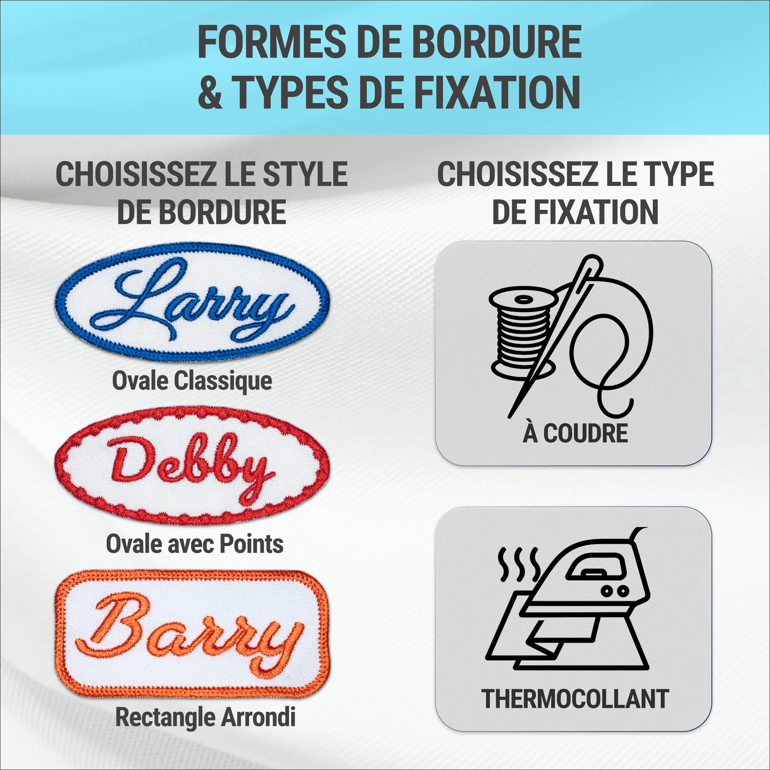 Personalised embroidered name patch for uniform 9 cm, classic employee badge oval or rectangular