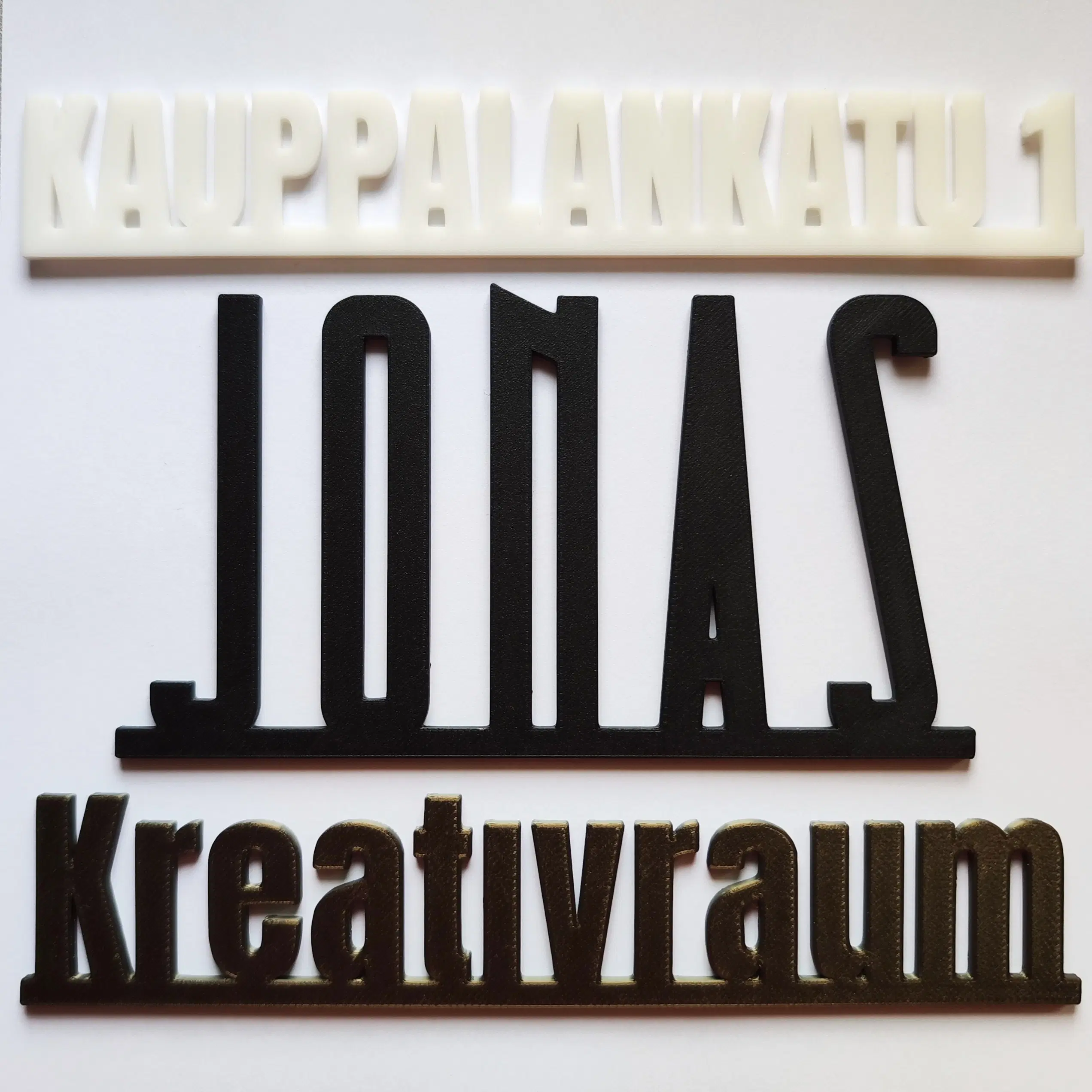 Classic Door Sign with Your Text Black, Bronze, White, Silver 15 - 35 cm 3D Printed