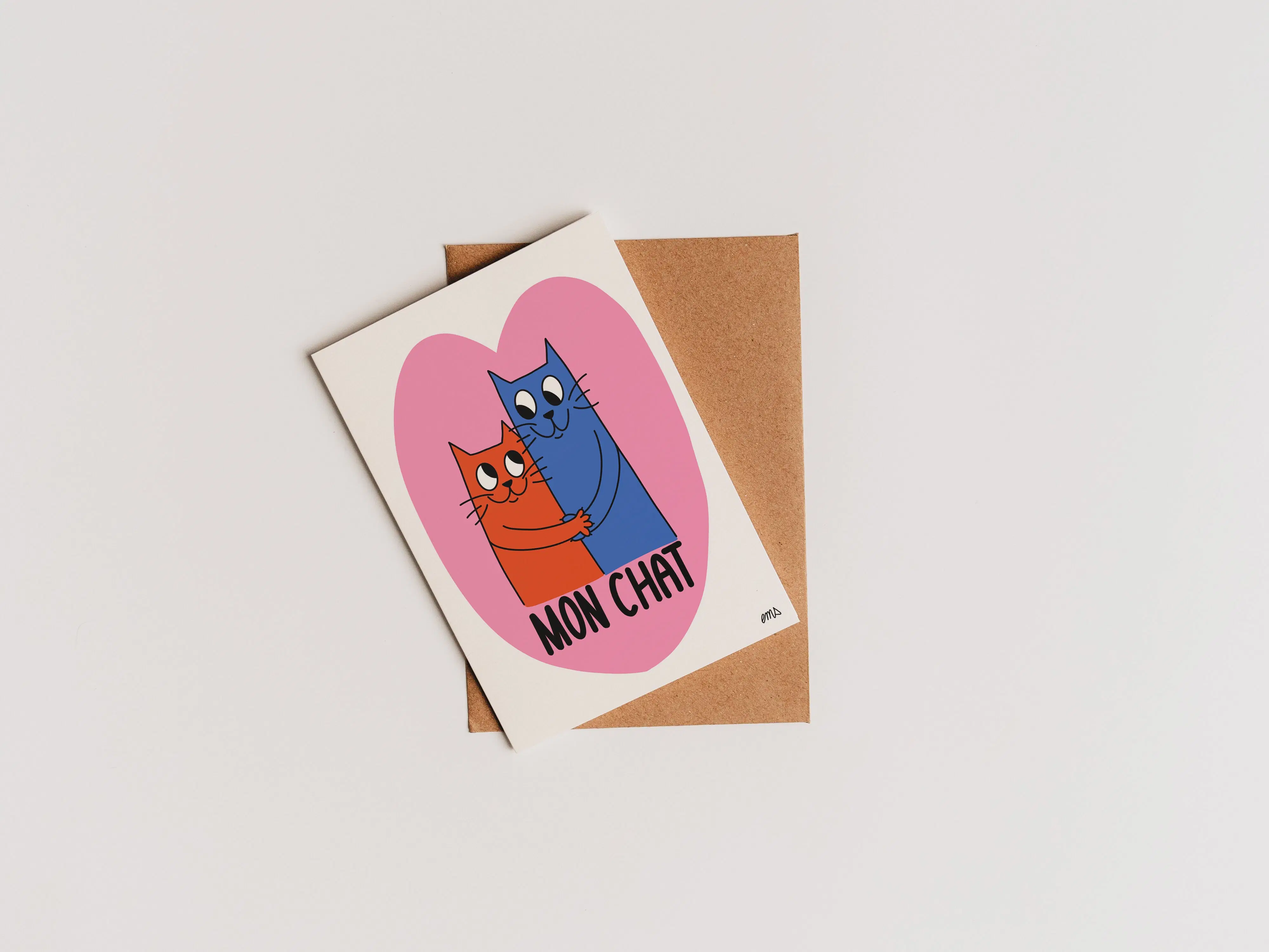 Colorful illustrated greeting card - love (14.8x10.5cm) - stationery made in France