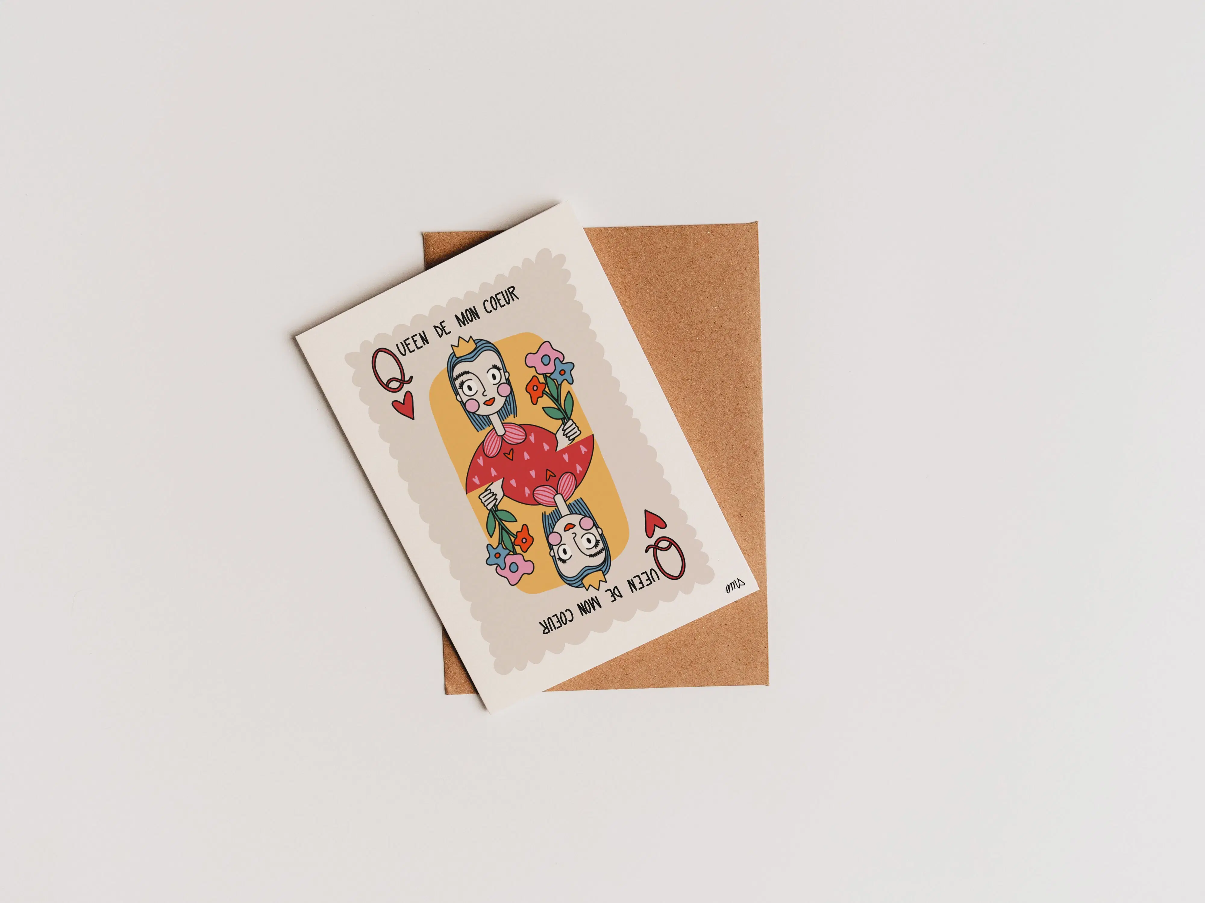 Colorful illustrated greeting card - love (14.8x10.5cm) - stationery made in France