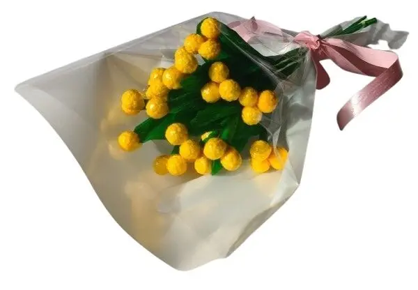 Mini bouquet of 3 immortelles in sugar candies