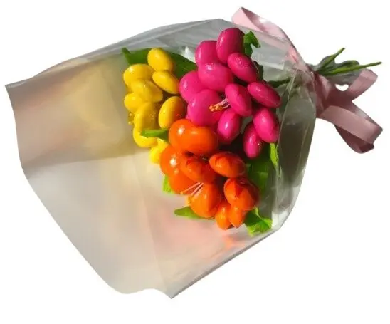Mini bouquet of 3 peonies in chocolate dragees