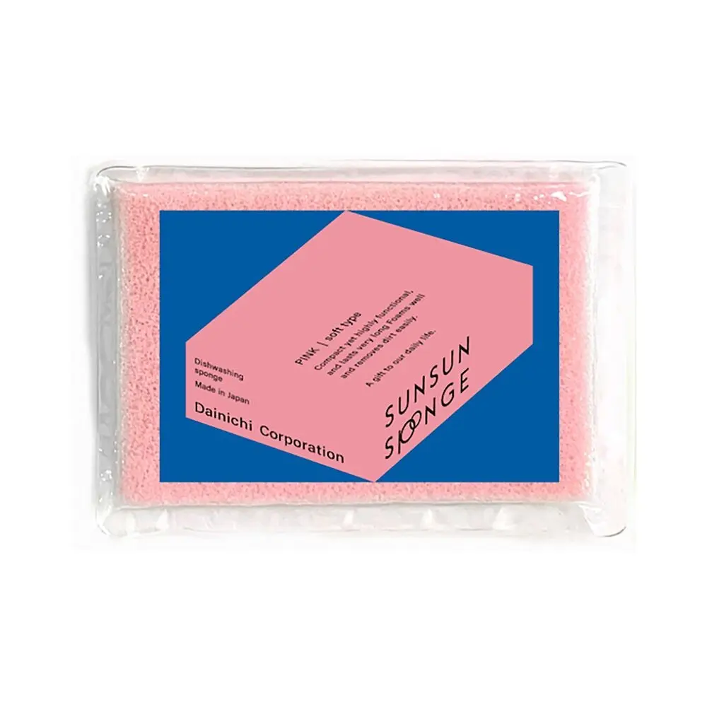 Éponge Sunsun Rose, la simplicité, l’efficacité et la qualité japonaise au service de votre quotidien (légèrement souple, pour une prise en main tout en confort - avec un emballage compressé) - collection Sunsun Sponge / DAINICHI