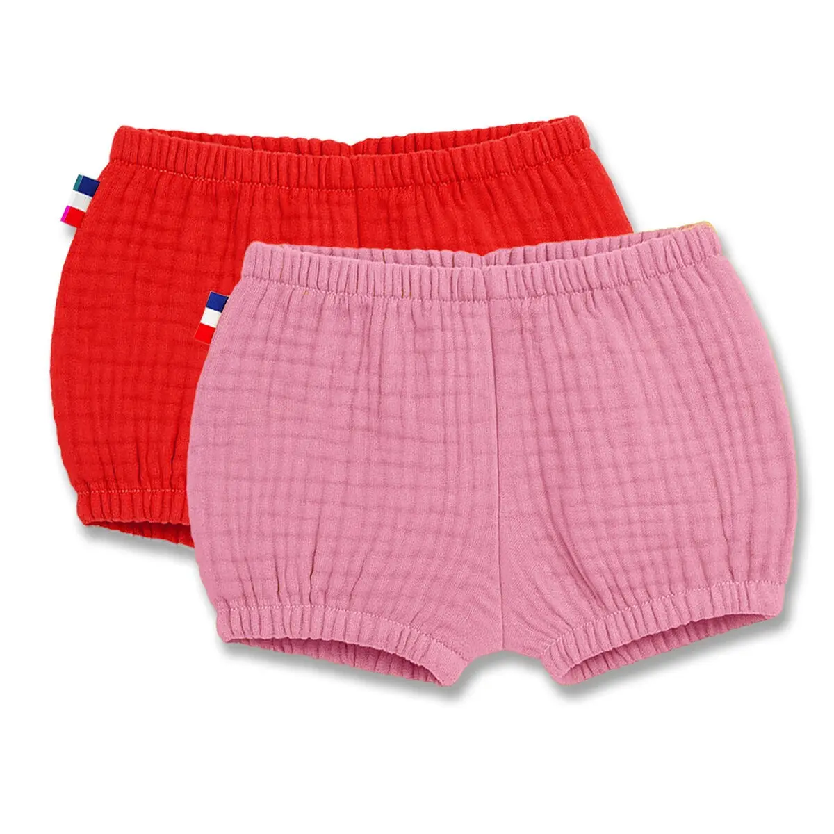 Organic Cotton Bloomers in Pink and Strawberry