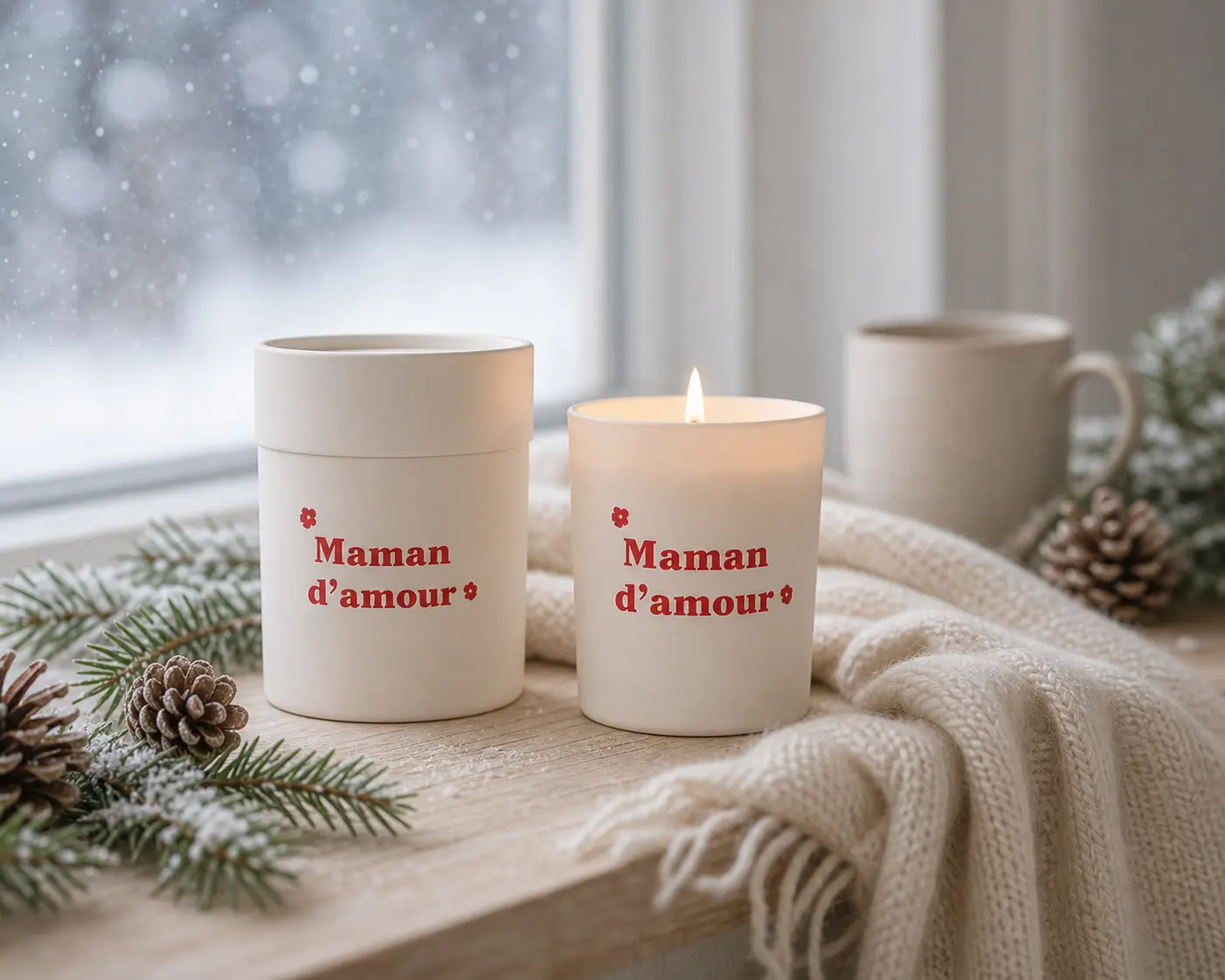 Cotton Flower Candle - Mom of Love