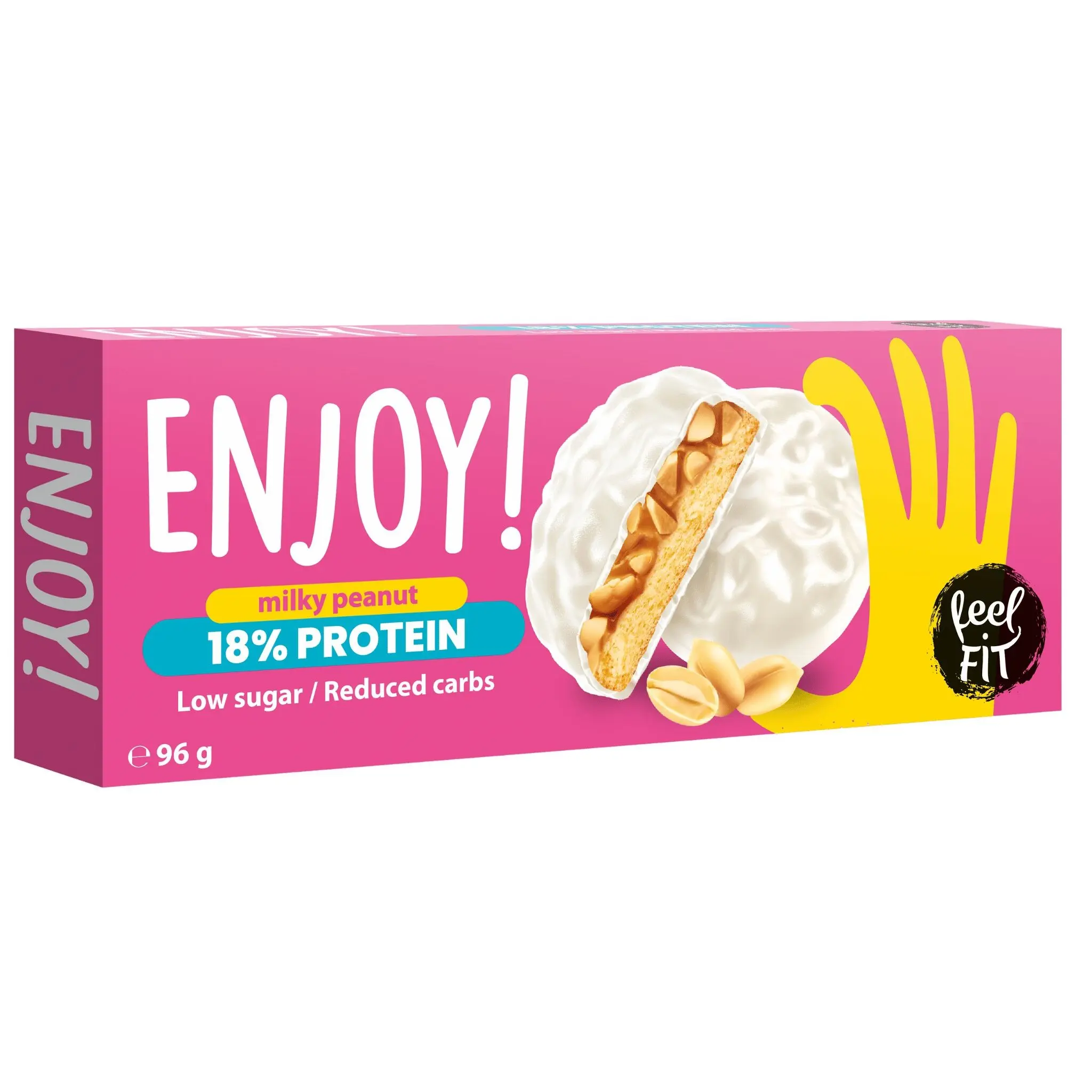 Feel FIT Enjoy! Milky Peanut - Protein cookies with cream and peanuts in milk coating , no added sugars
