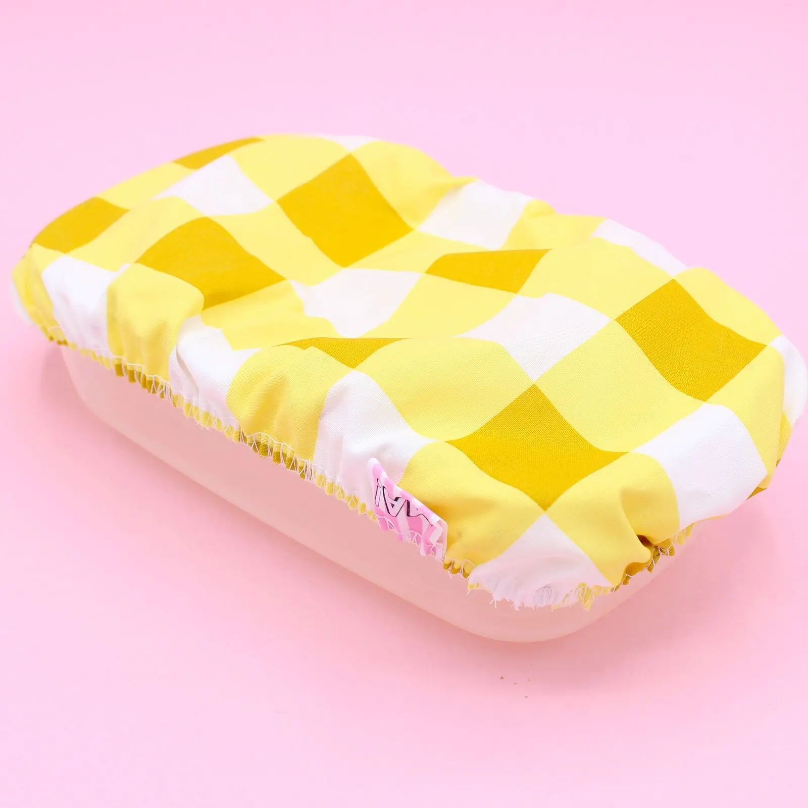 Charlotte couvre plat cake - vichy jaune