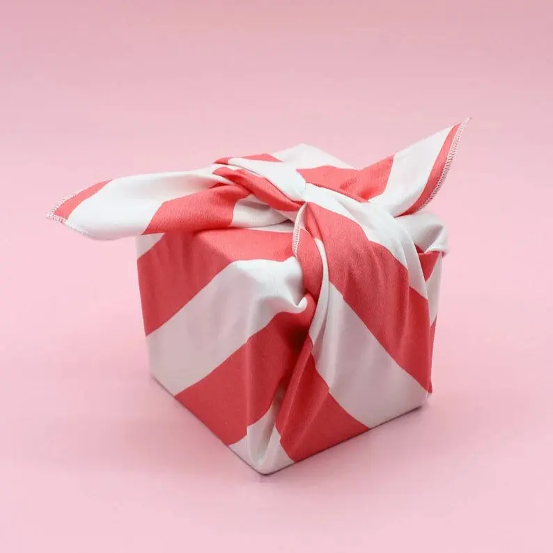 Furoshiki - Rayures roses