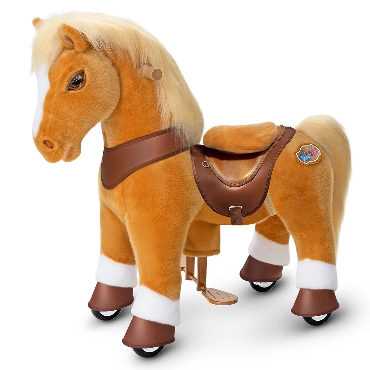 PonyCycle Aufsitzspielzeug Hellbraunes Pferd | Plüschtier-Reitspielzeug | Fortgeschrittene Y Beste Geschenke