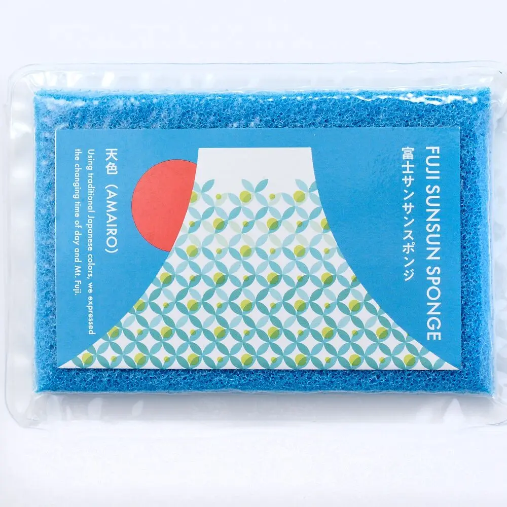 Éponge Fuji SunSun Sponge Bleu, la simplicité, l’efficacité et la qualité japonaise au service de votre quotidien (dureté standard, idéale pour un usage quotidien - avec un emballage compressé) - collection Sunsun Sponge / DAINICHI