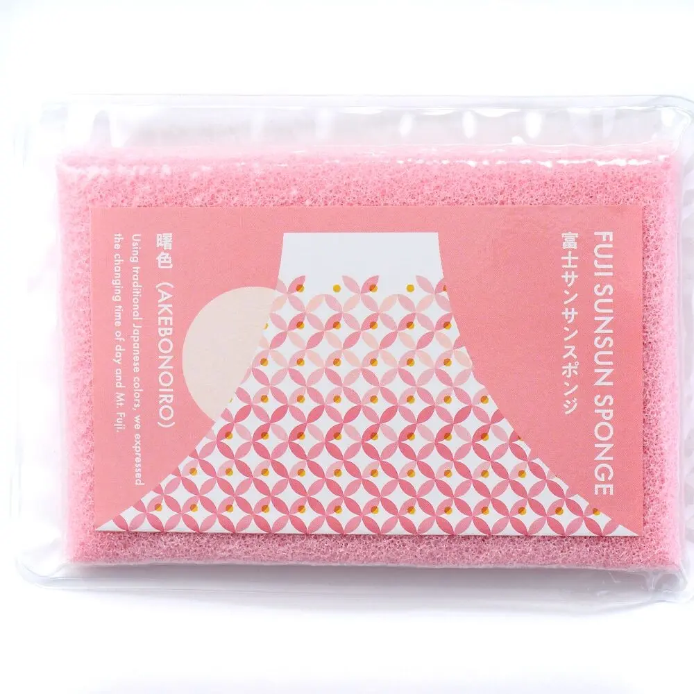 Éponge Fuji SunSun Sponge Rose, la simplicité, l’efficacité et la qualité japonaise au service de votre quotidien (légèrement souple, pour une prise en main tout en confort - avec un emballage compressé) - collection Sunsun Sponge / DAINICHI