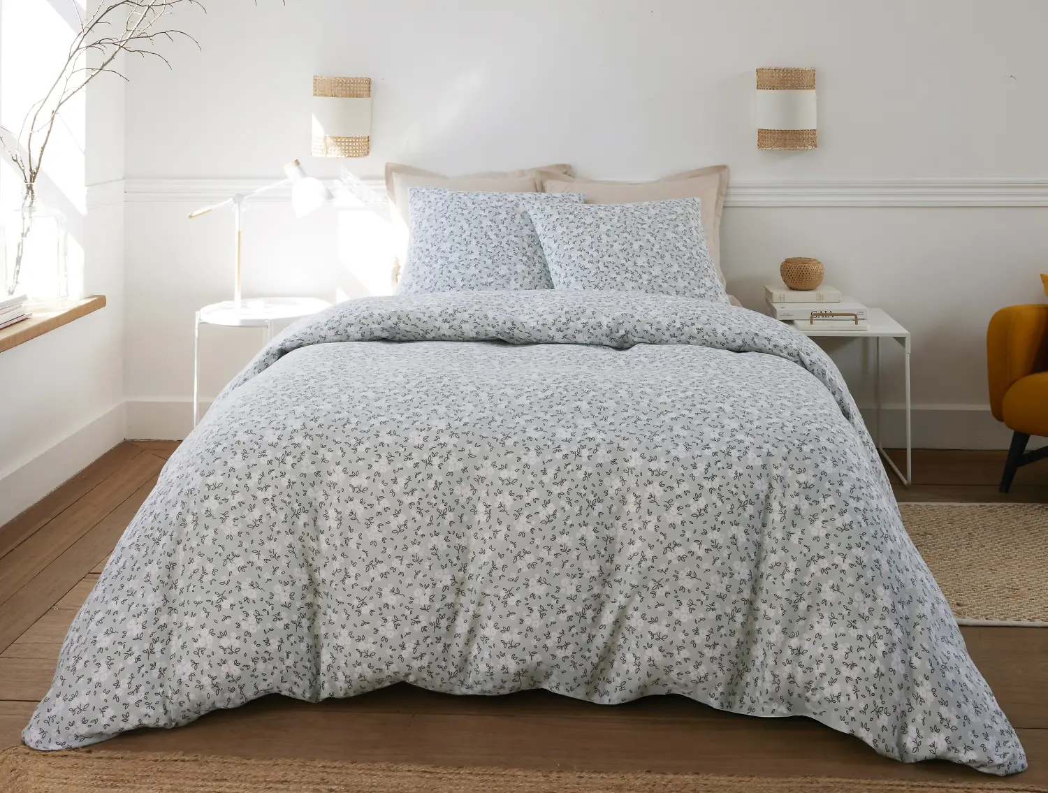 3PCS DUVET COVER SET 260X240CM 100% COTTON GAUZE PRINTED EDANA