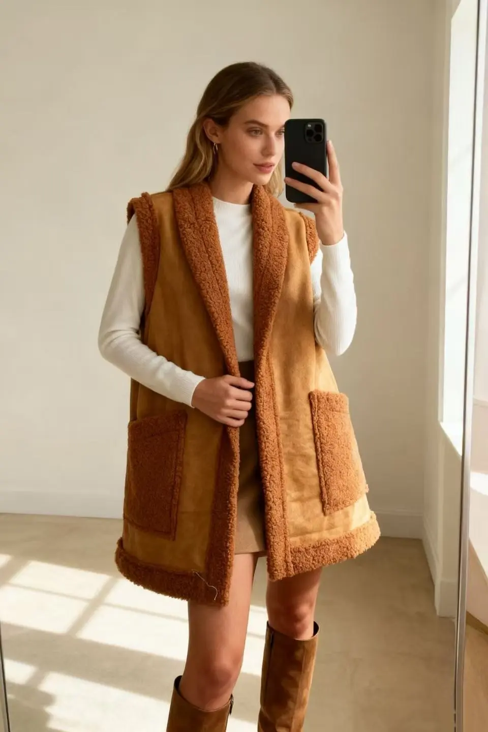 LONG VEST WITH POCKETS