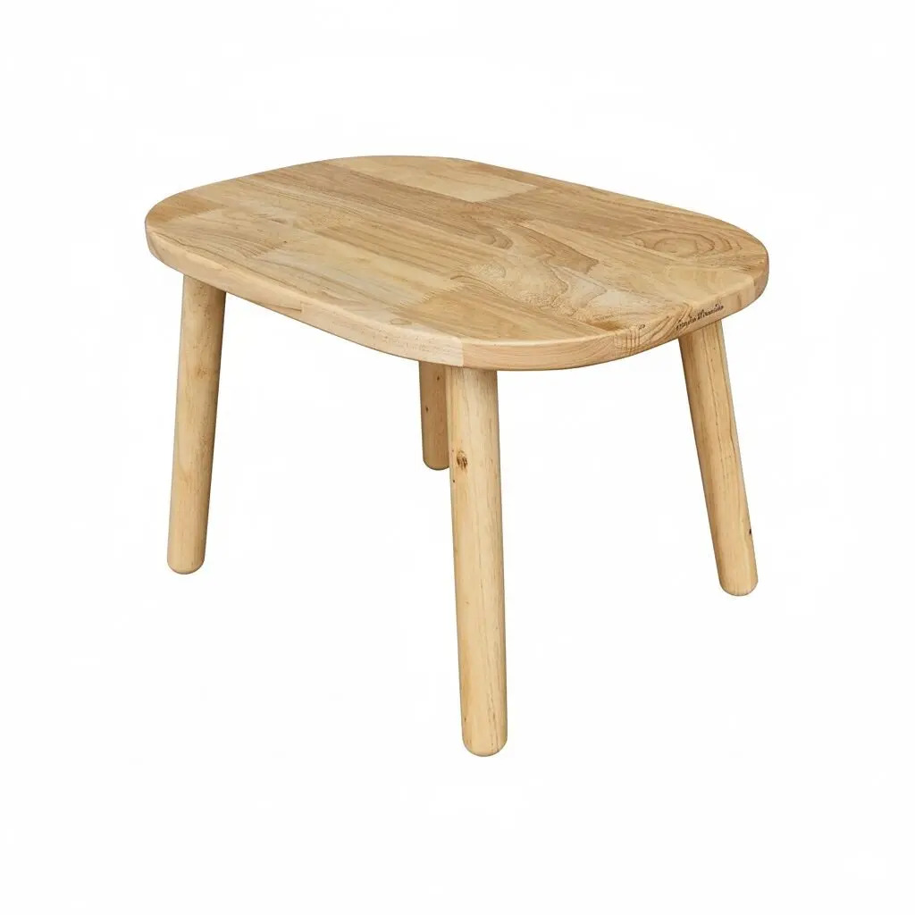 My First Ovaline Children's Table, Natural Wood, Ages 1-4 - Pioupiou and Wonders