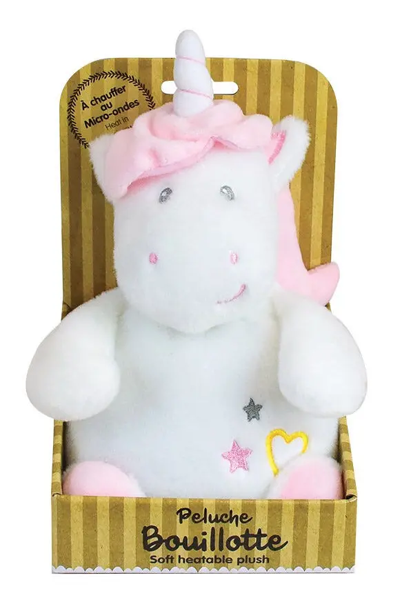 Unicorn plush dry hot water bottle 22 cm