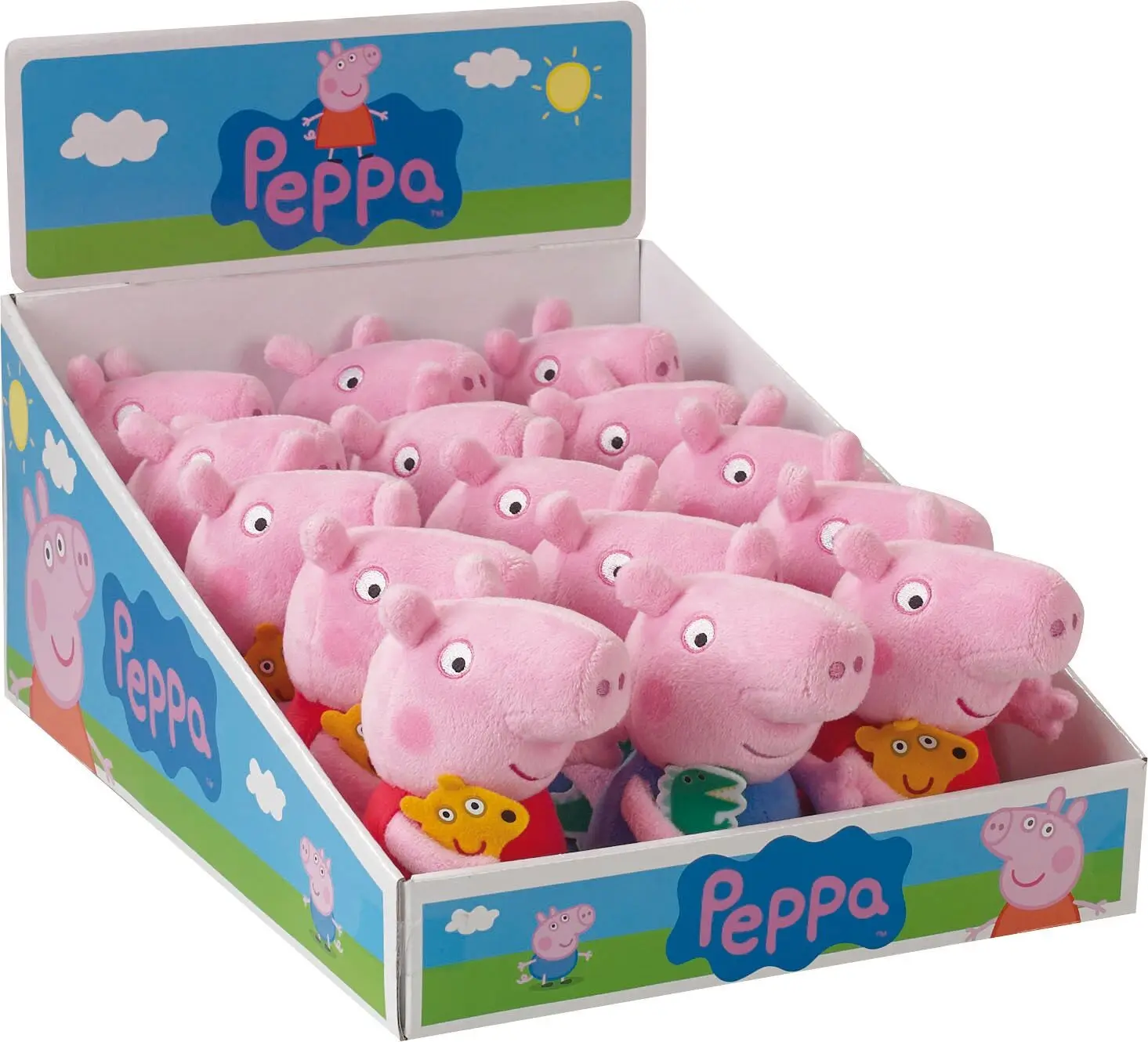 Peppa Pig and George plush toys, 17 cm, in a display box